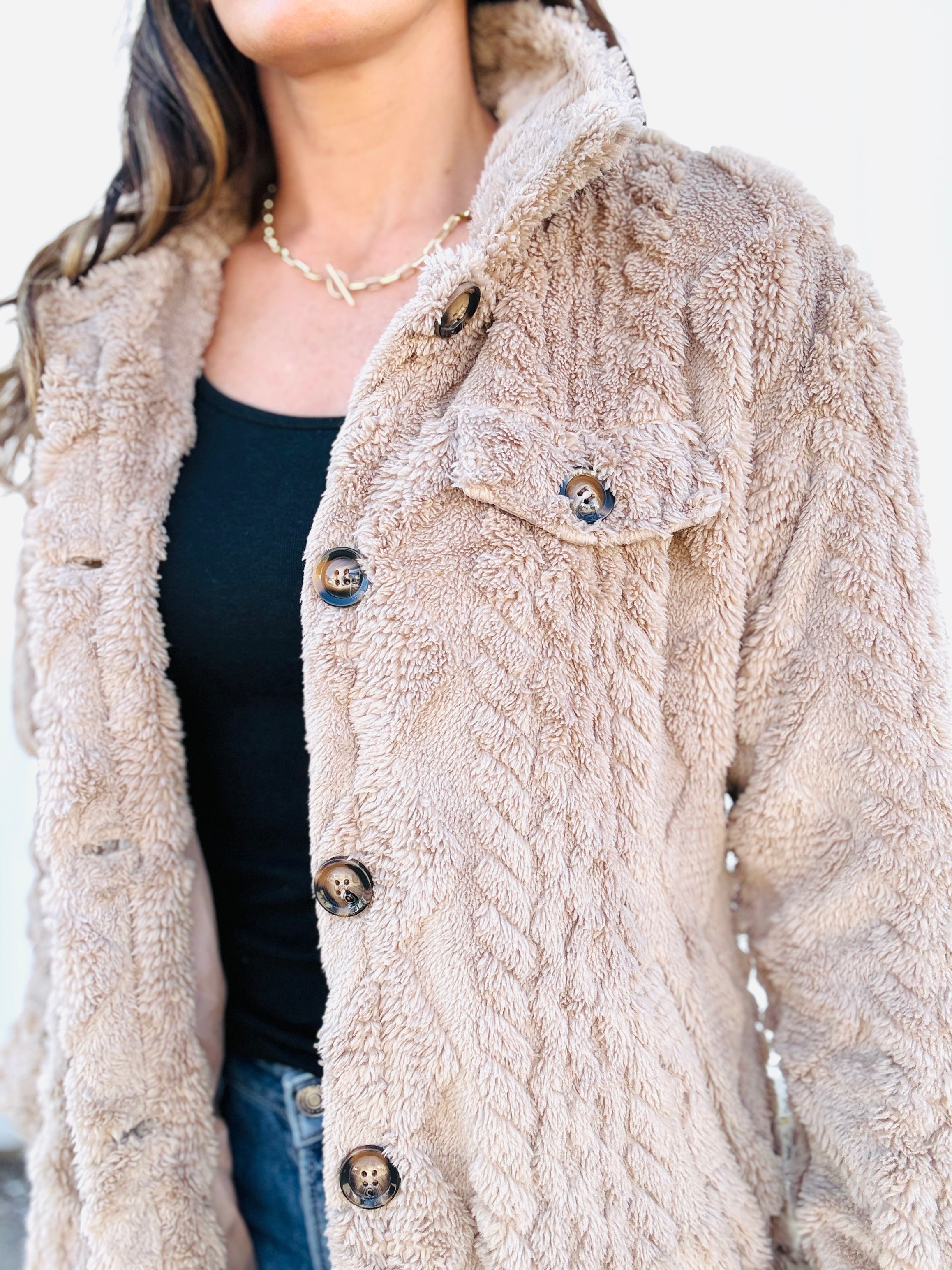 Quilted Long Sherpa Jacket