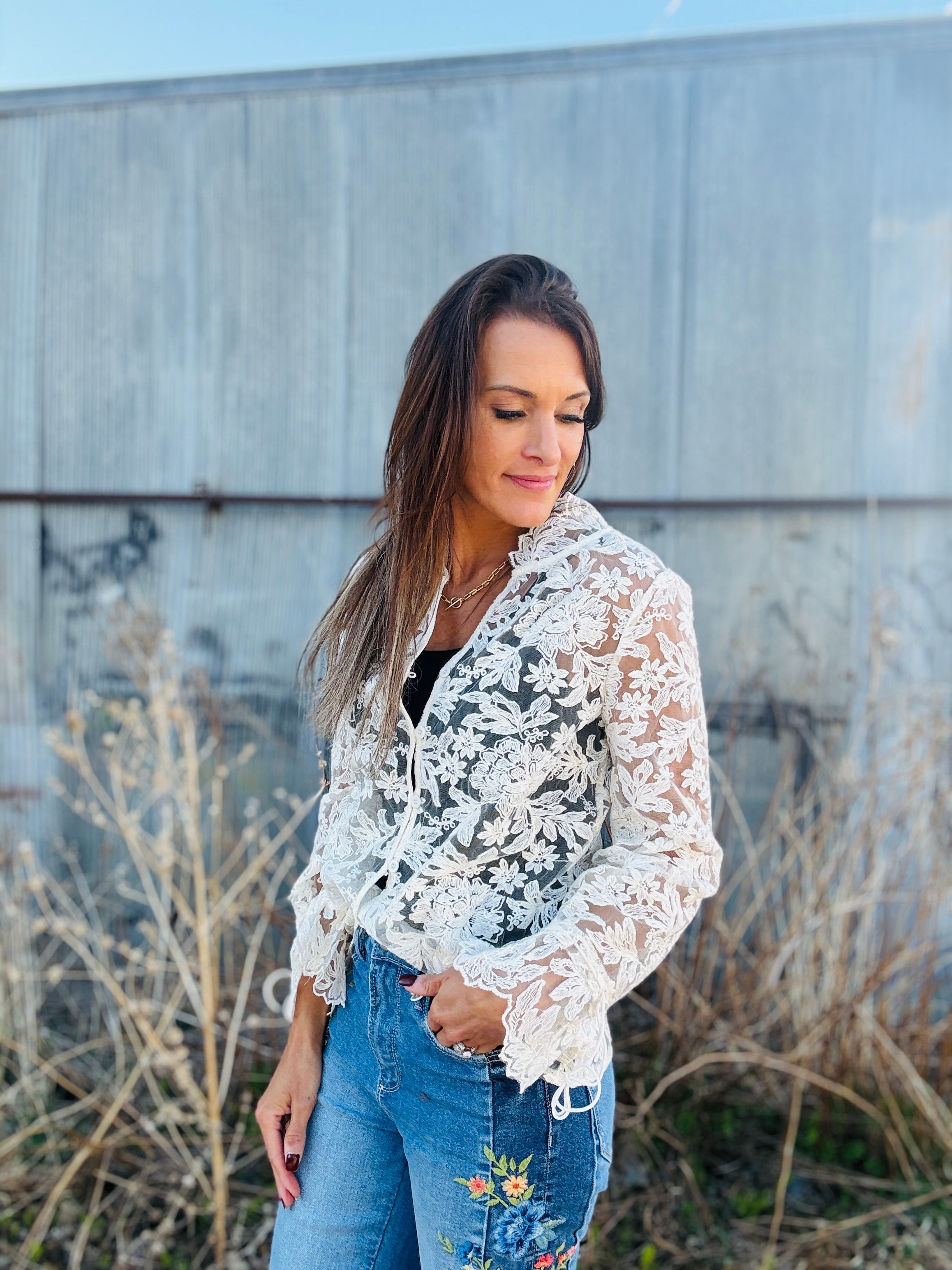 Boho Floral Lace Blouse