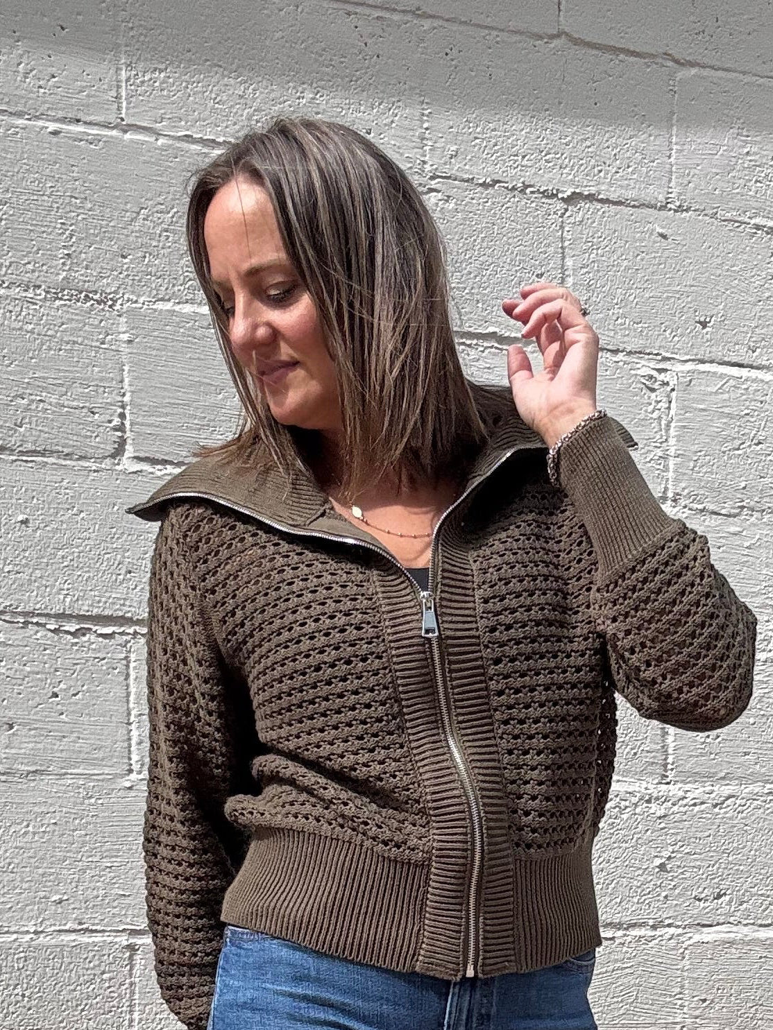 ELAN Maise Zip Knit