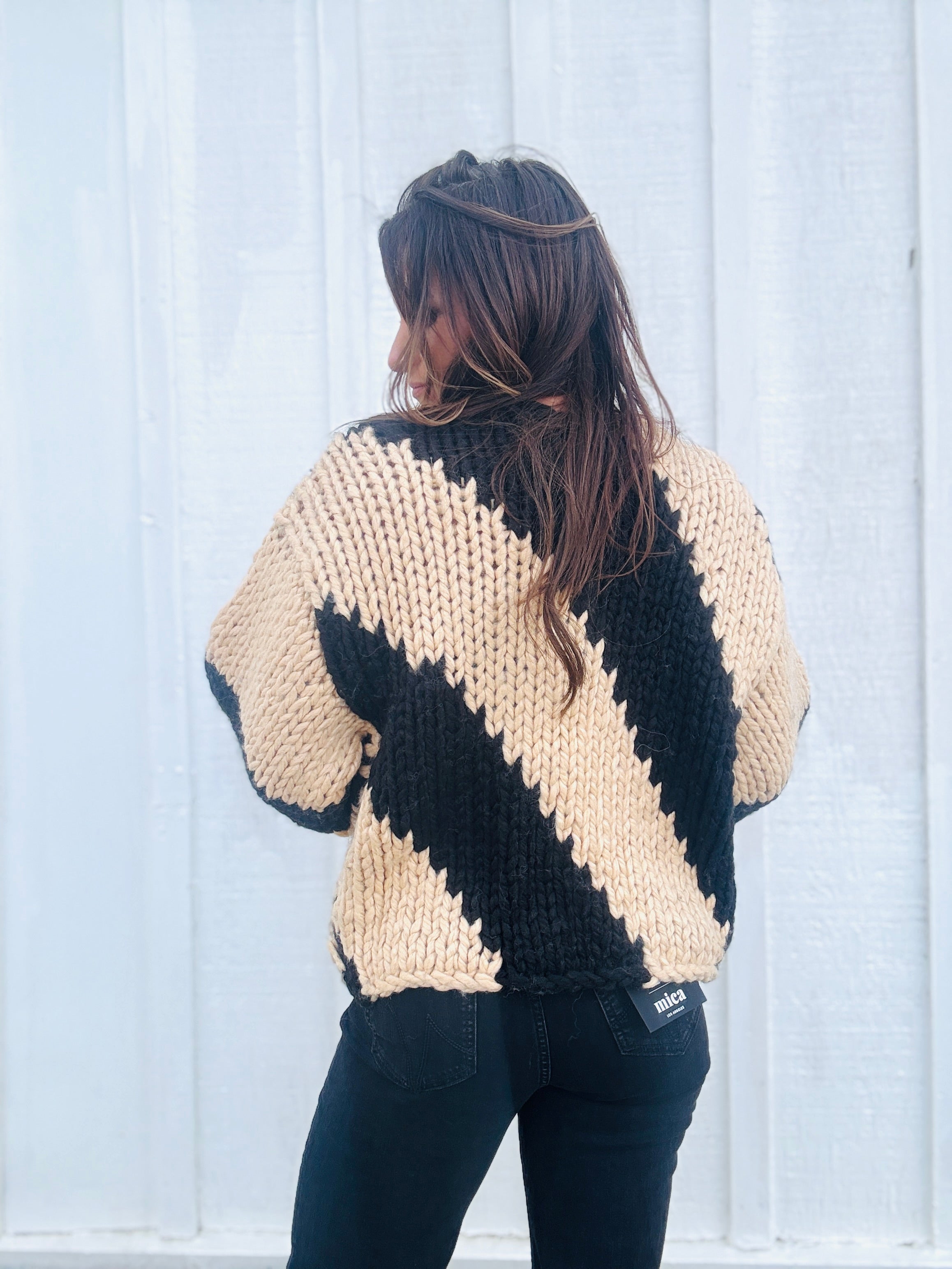 Chunky Knit Strip Cardigan