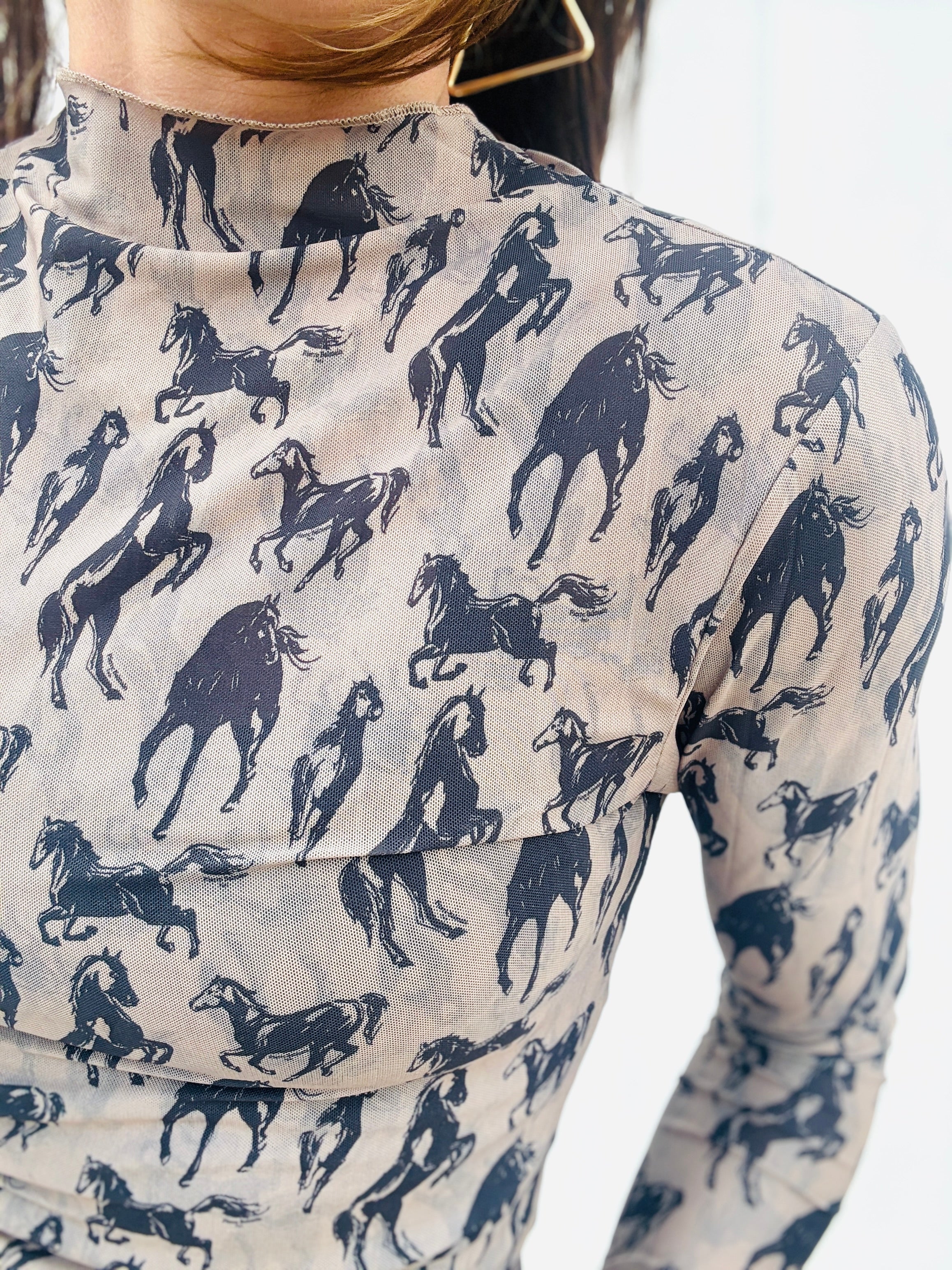Mesh Western Horse Longsleeve