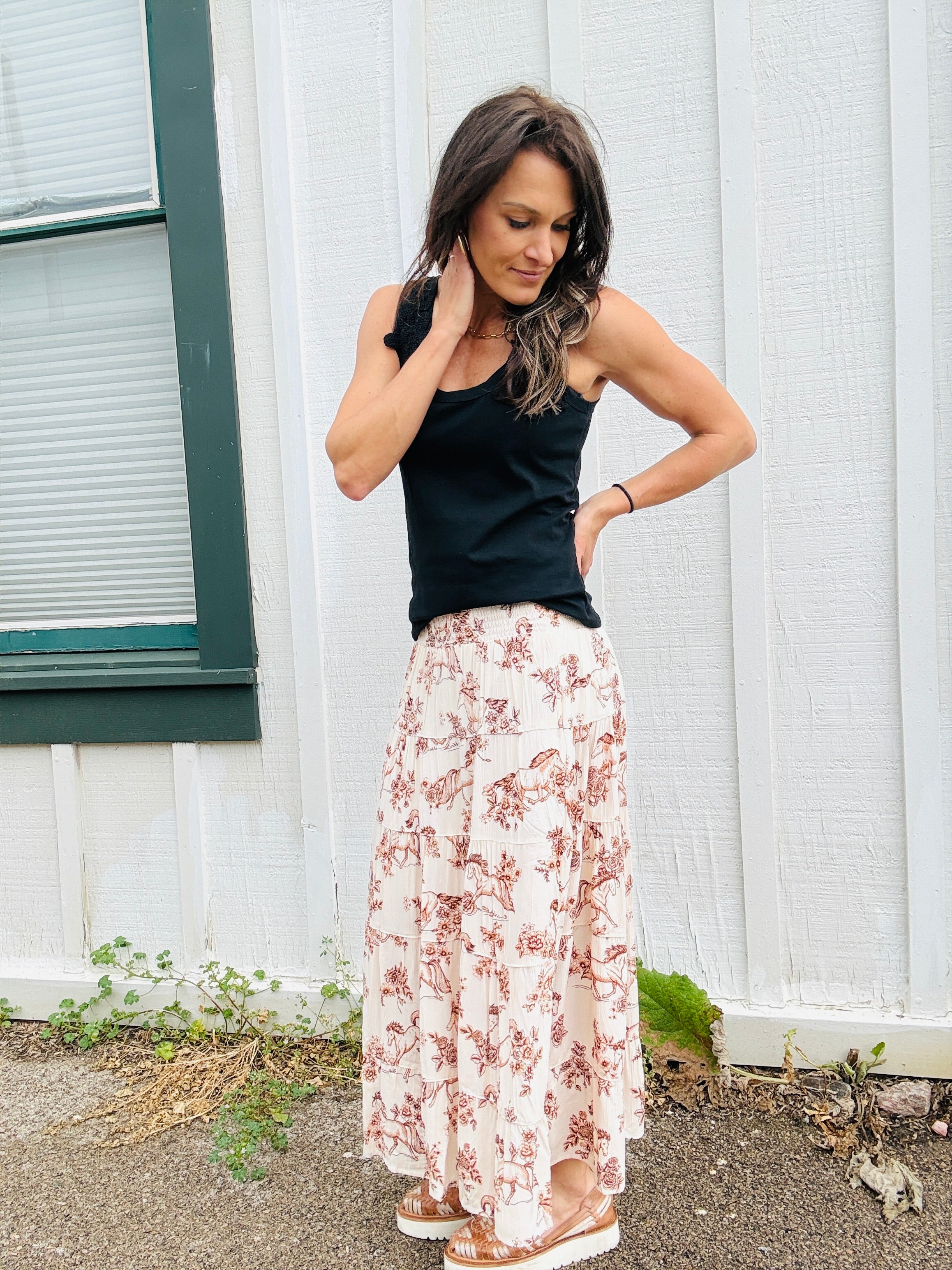 Floral Animal Print Skirt