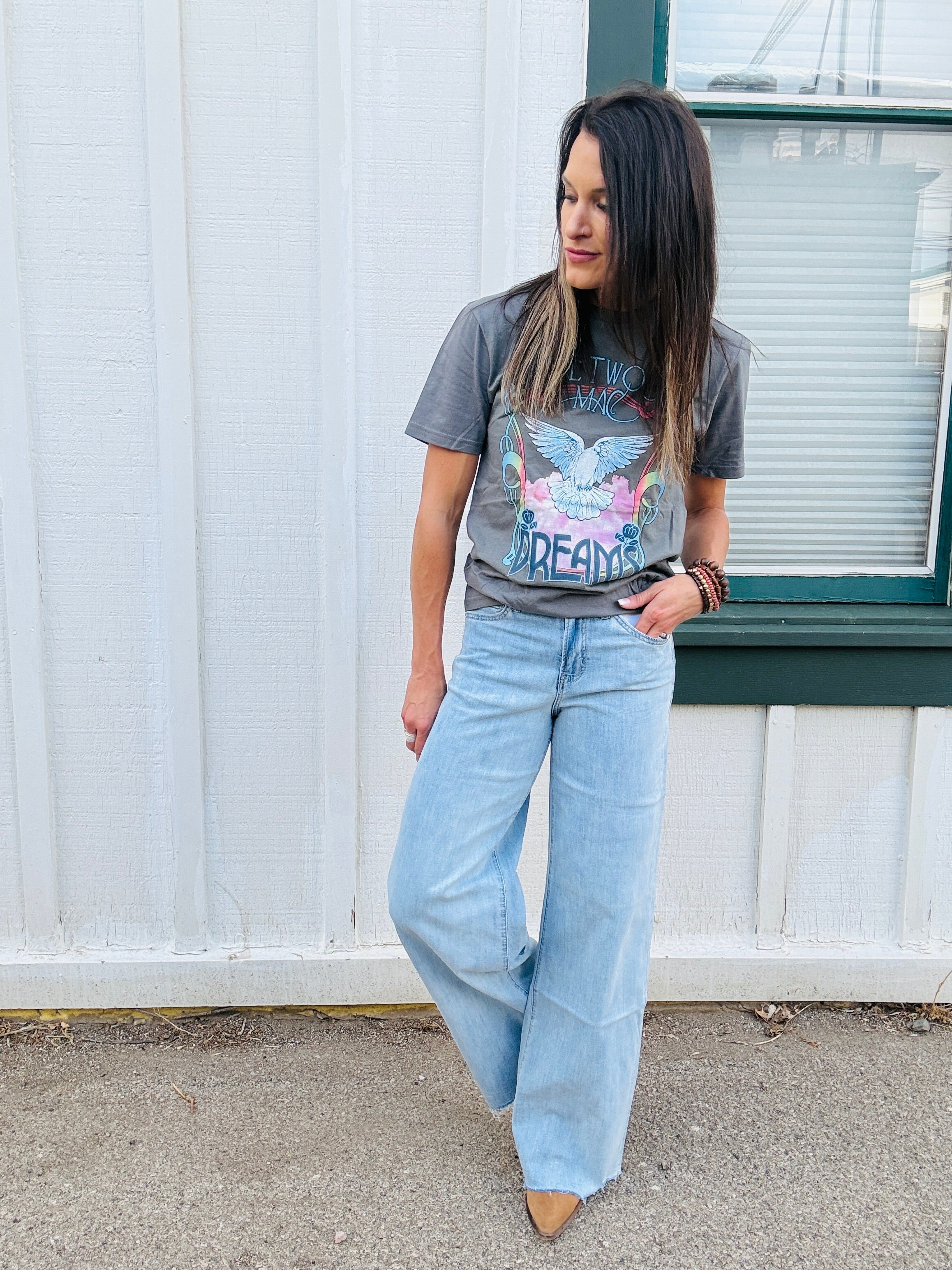 MICA SHR Wide Leg Raw Hem
