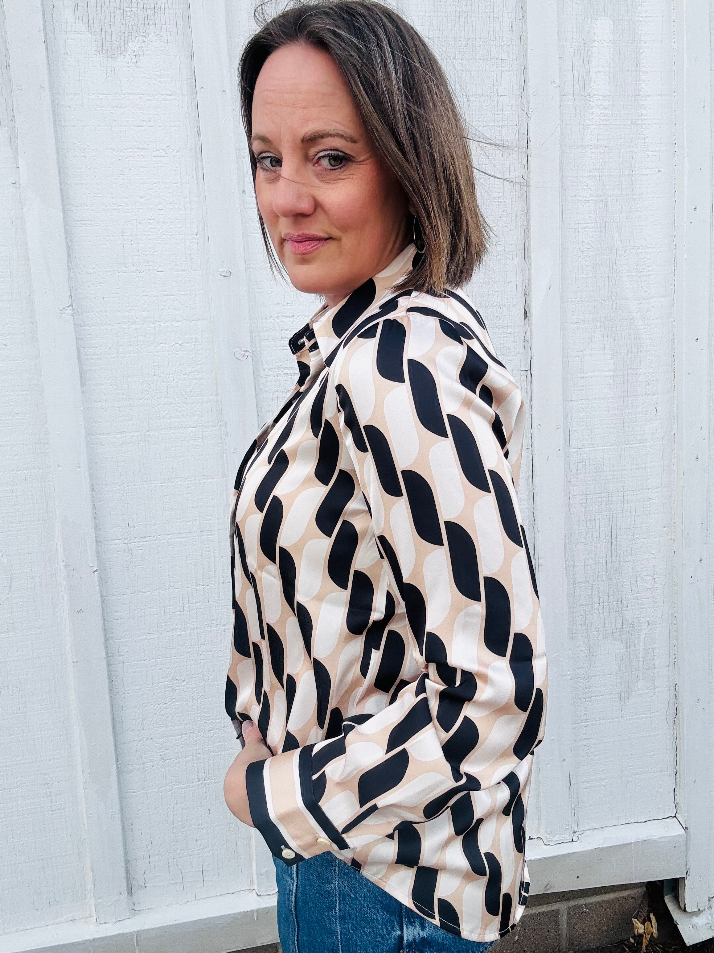 Satin Printed Blouse