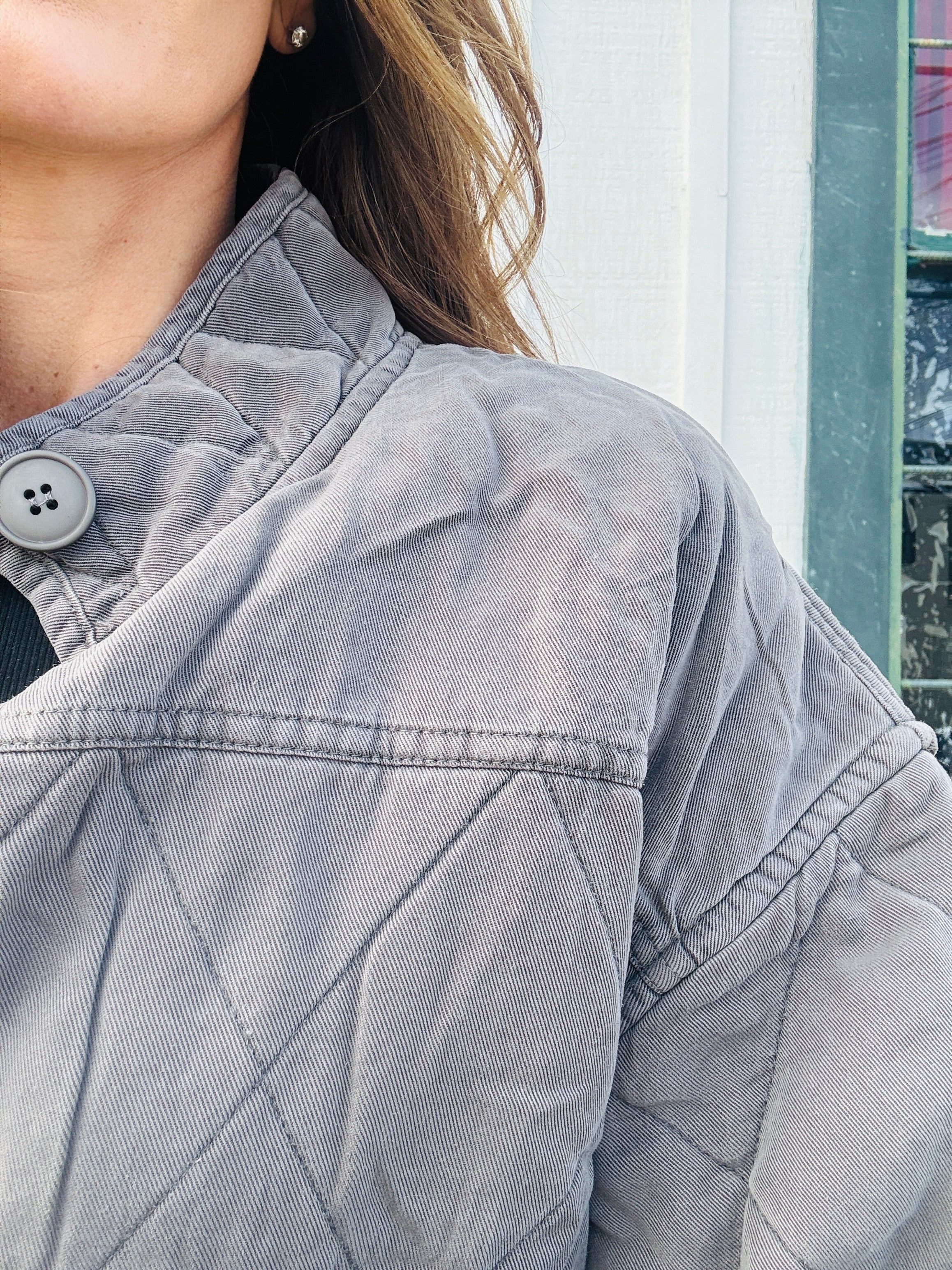 Quilted Button Down Jacket
