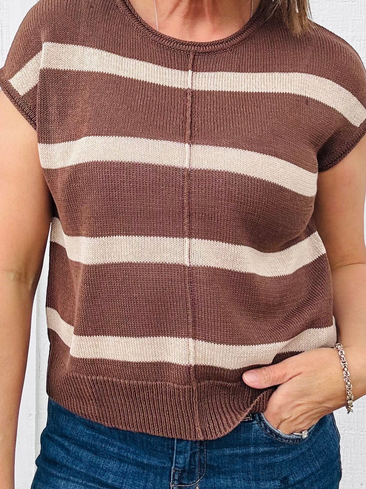 Striped Sleeveless Sweater