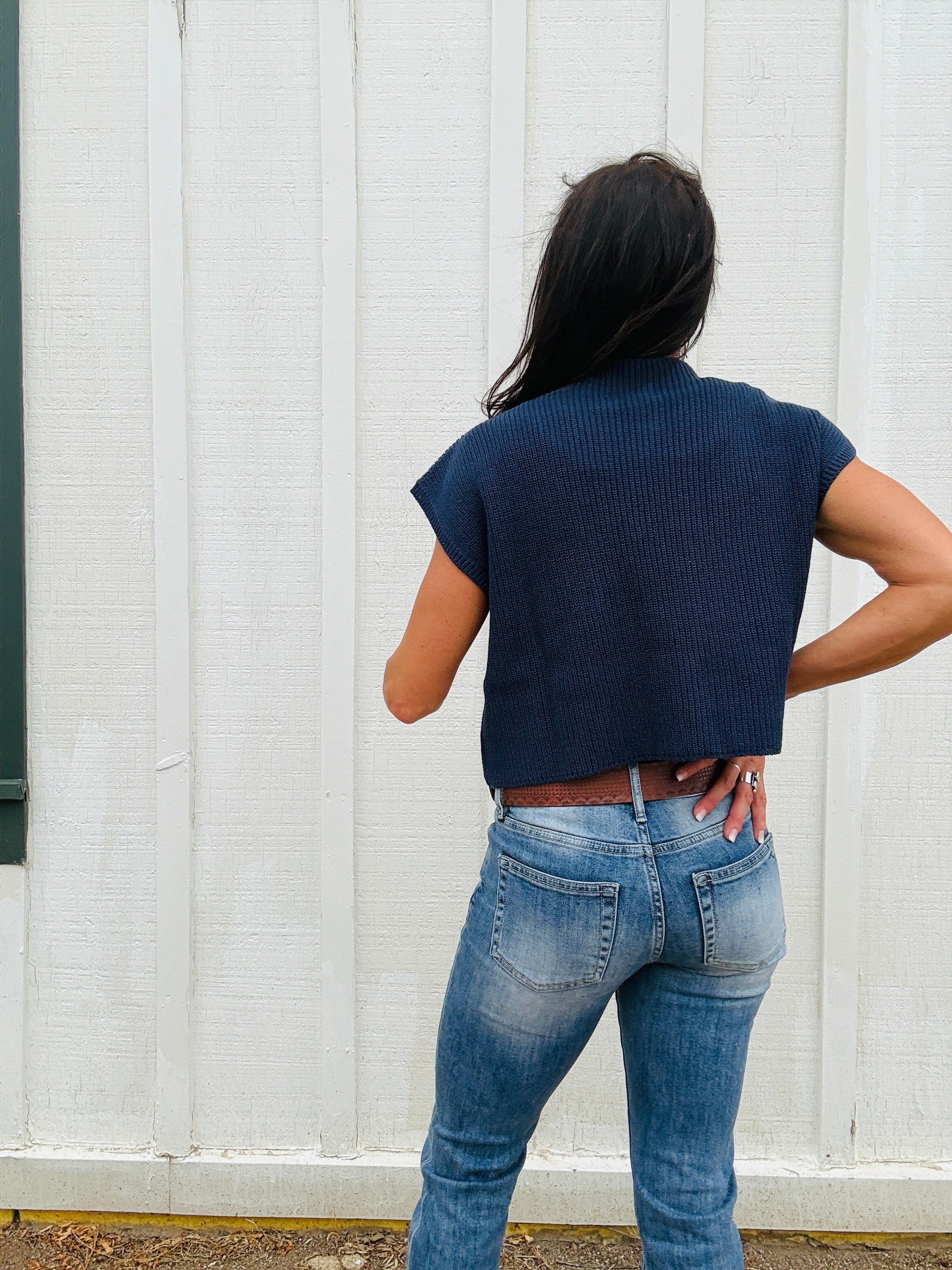 ELAN Quinn Ribbed Pocket Top