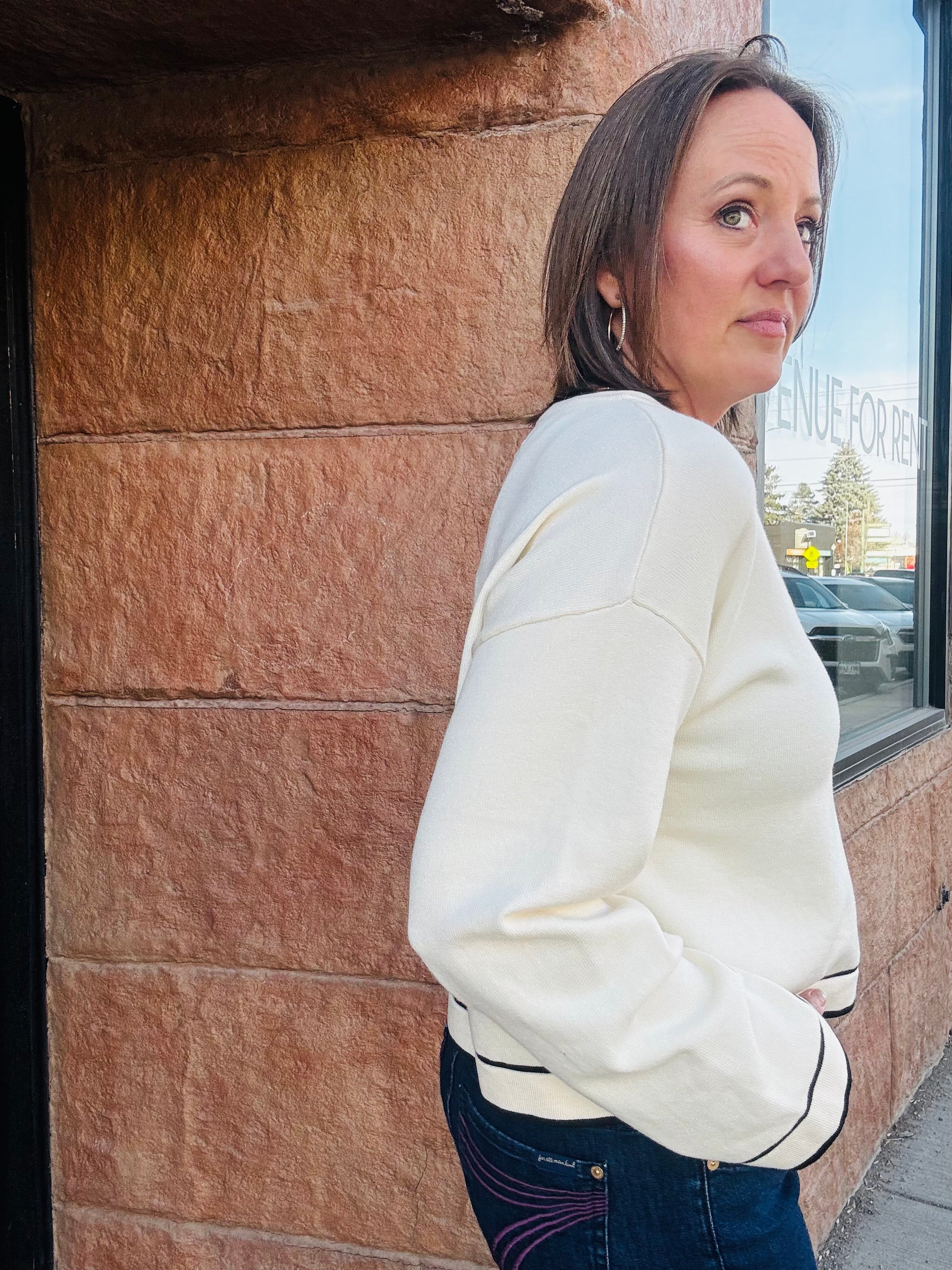 Elan Scottie Contrast Sweater