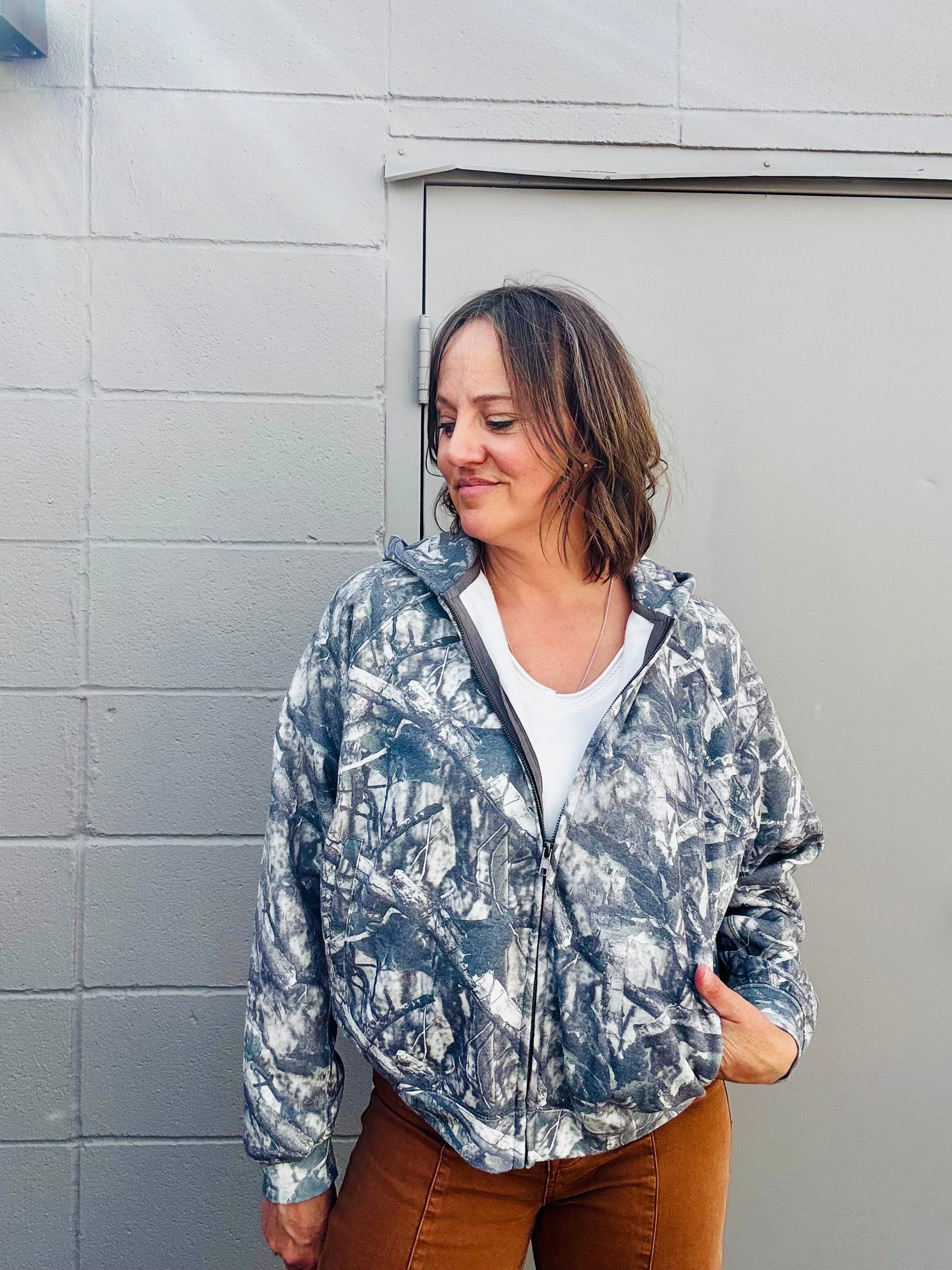 Cozy Camo Relaxed Zip Hoodie