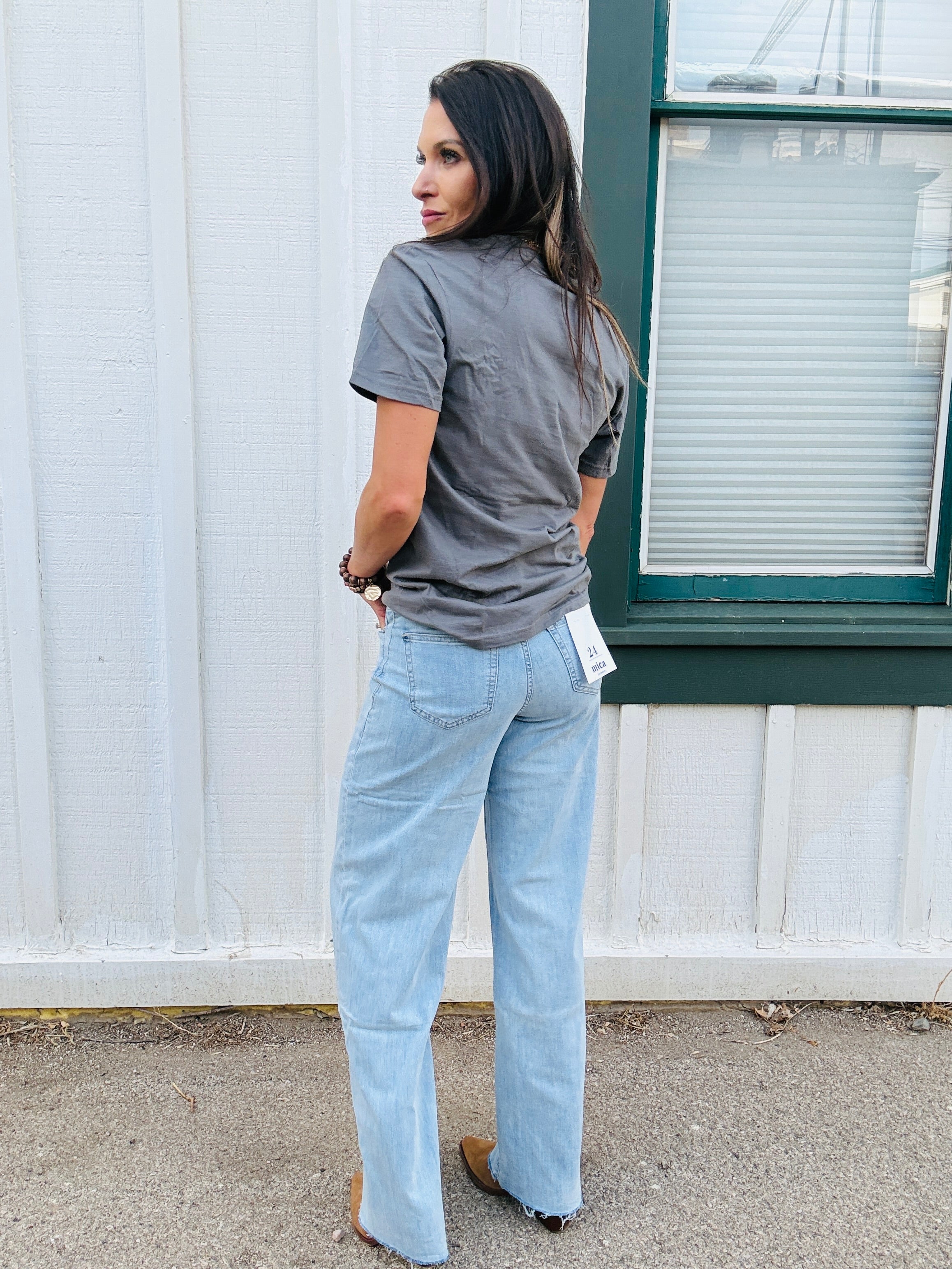 MICA SHR Wide Leg Raw Hem