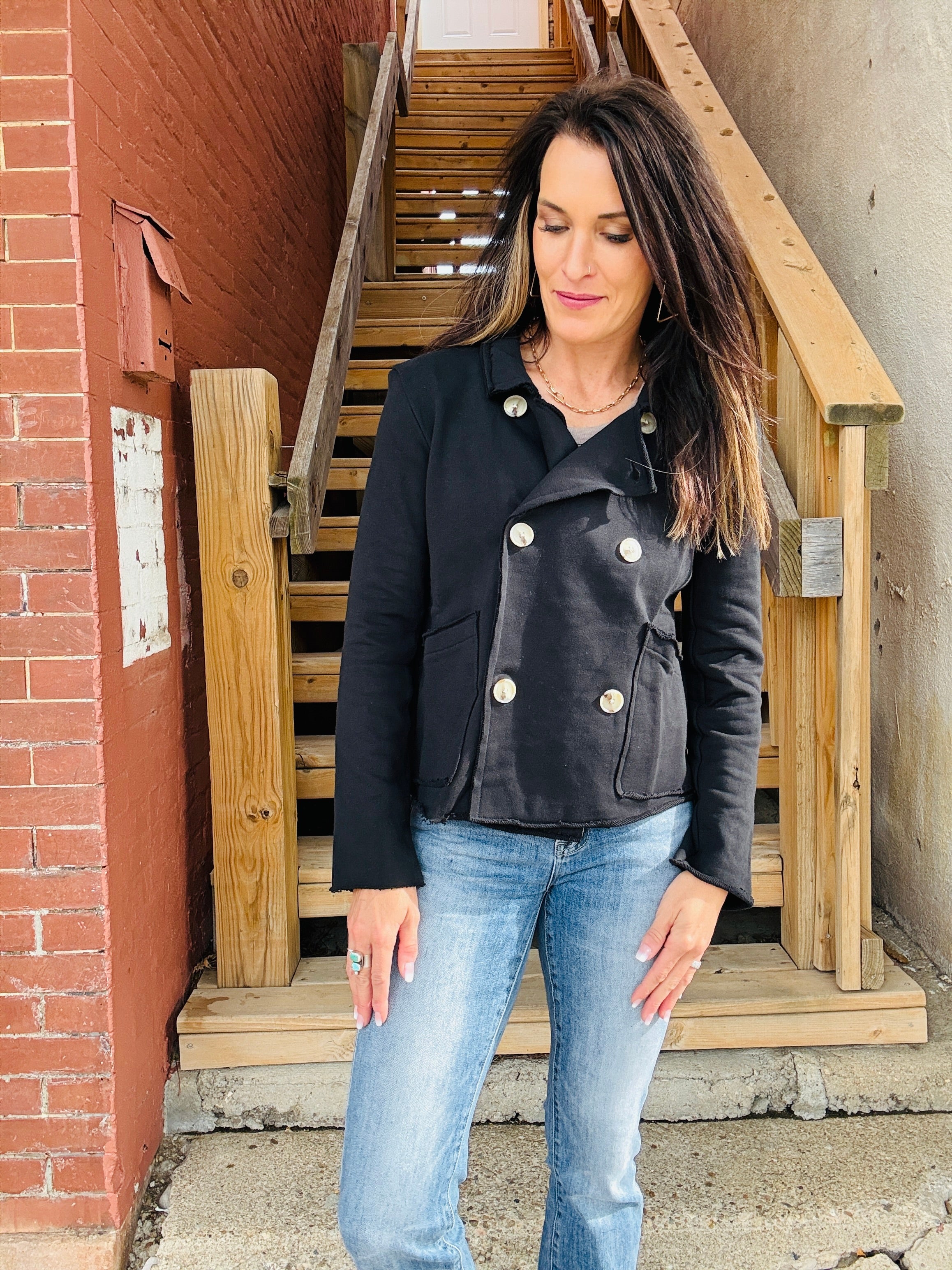 ELAN Lennon Double-Breasted Blazer