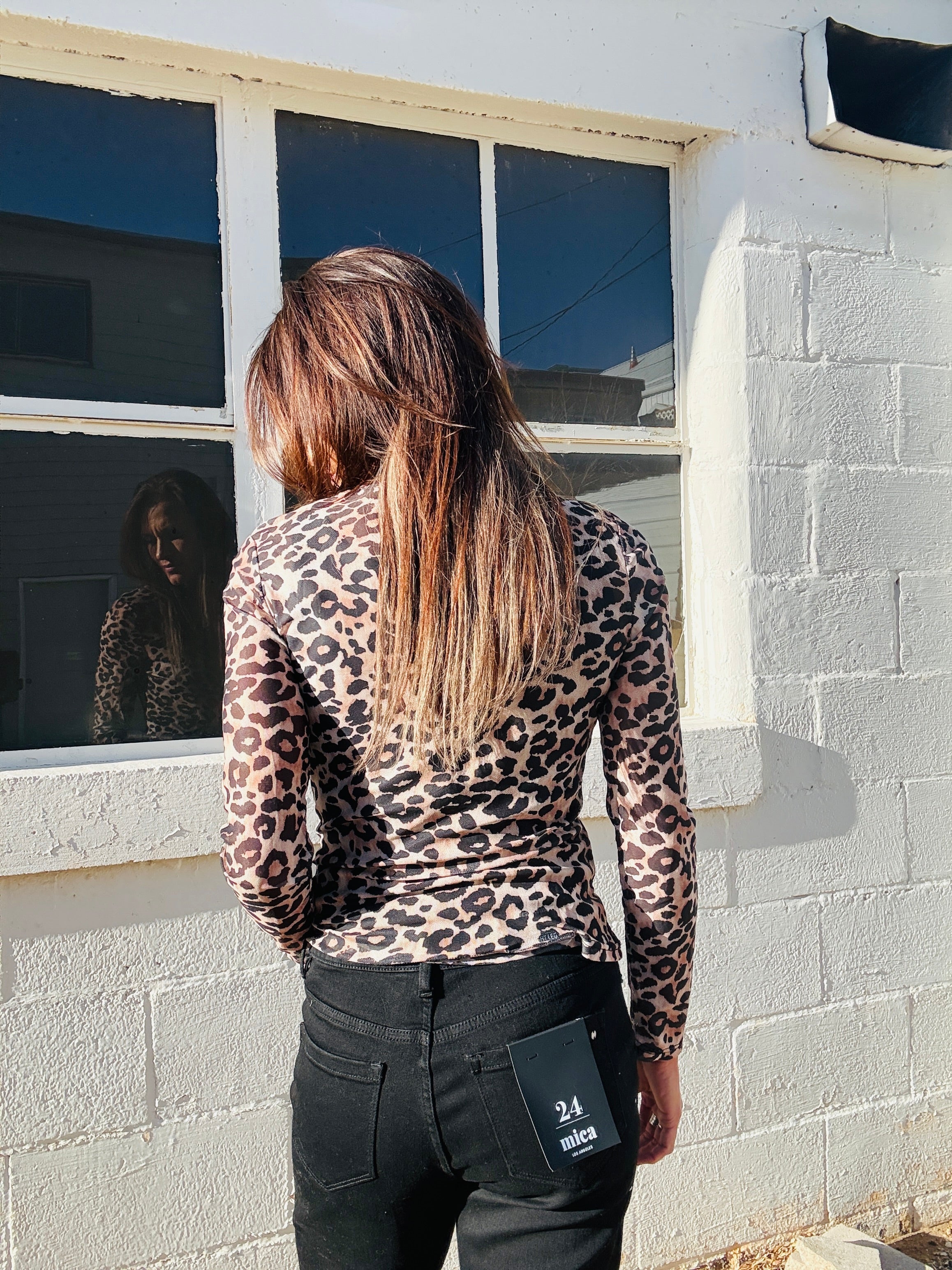 Leopard Print Sheer Top