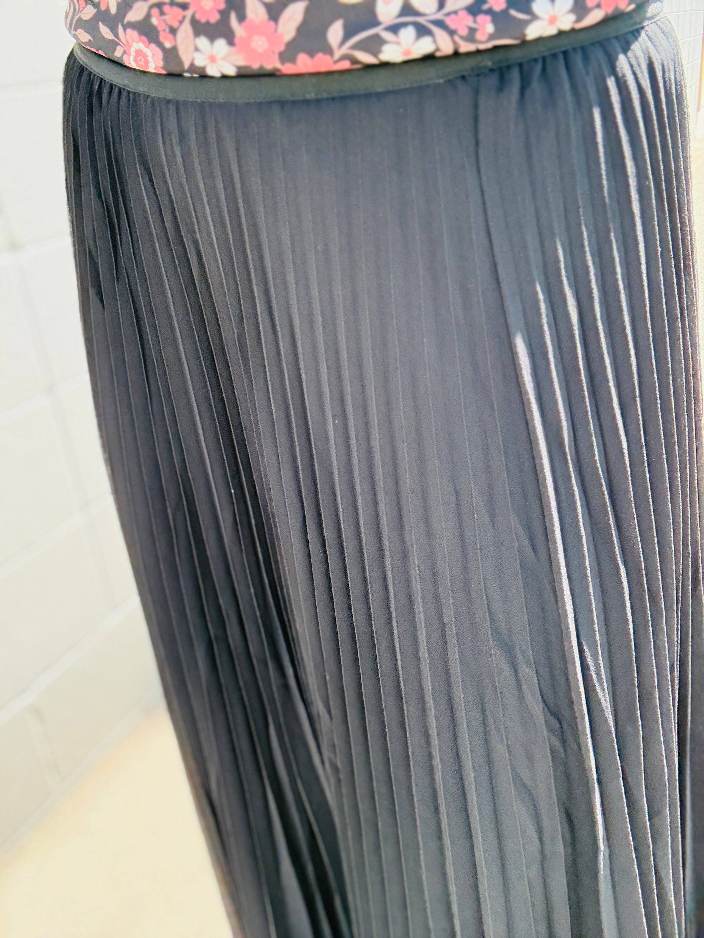 Pleated Maxi Skirt