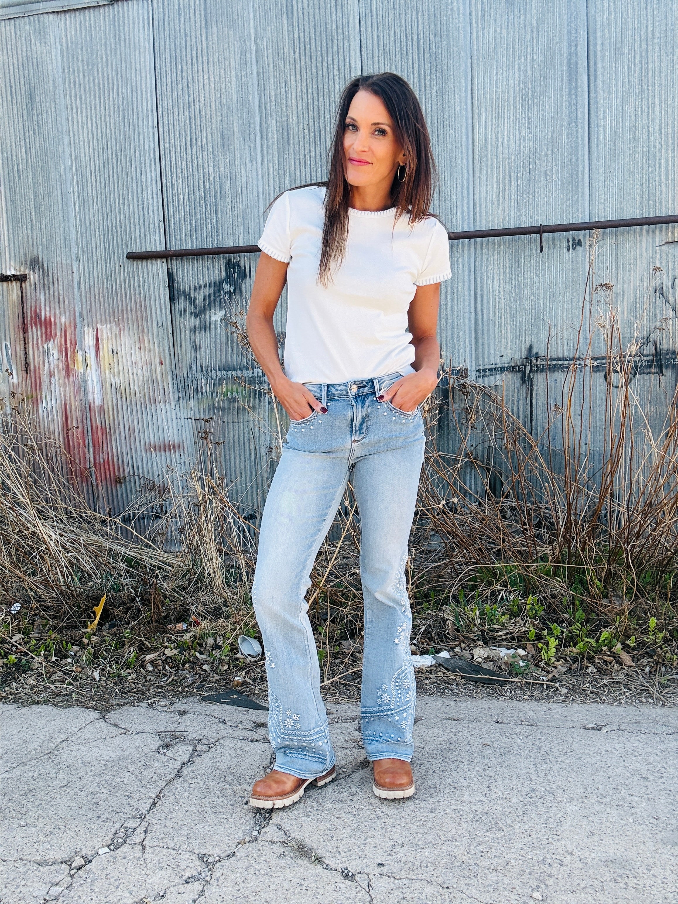 Dylan Brooks Blanket Stitch Tee