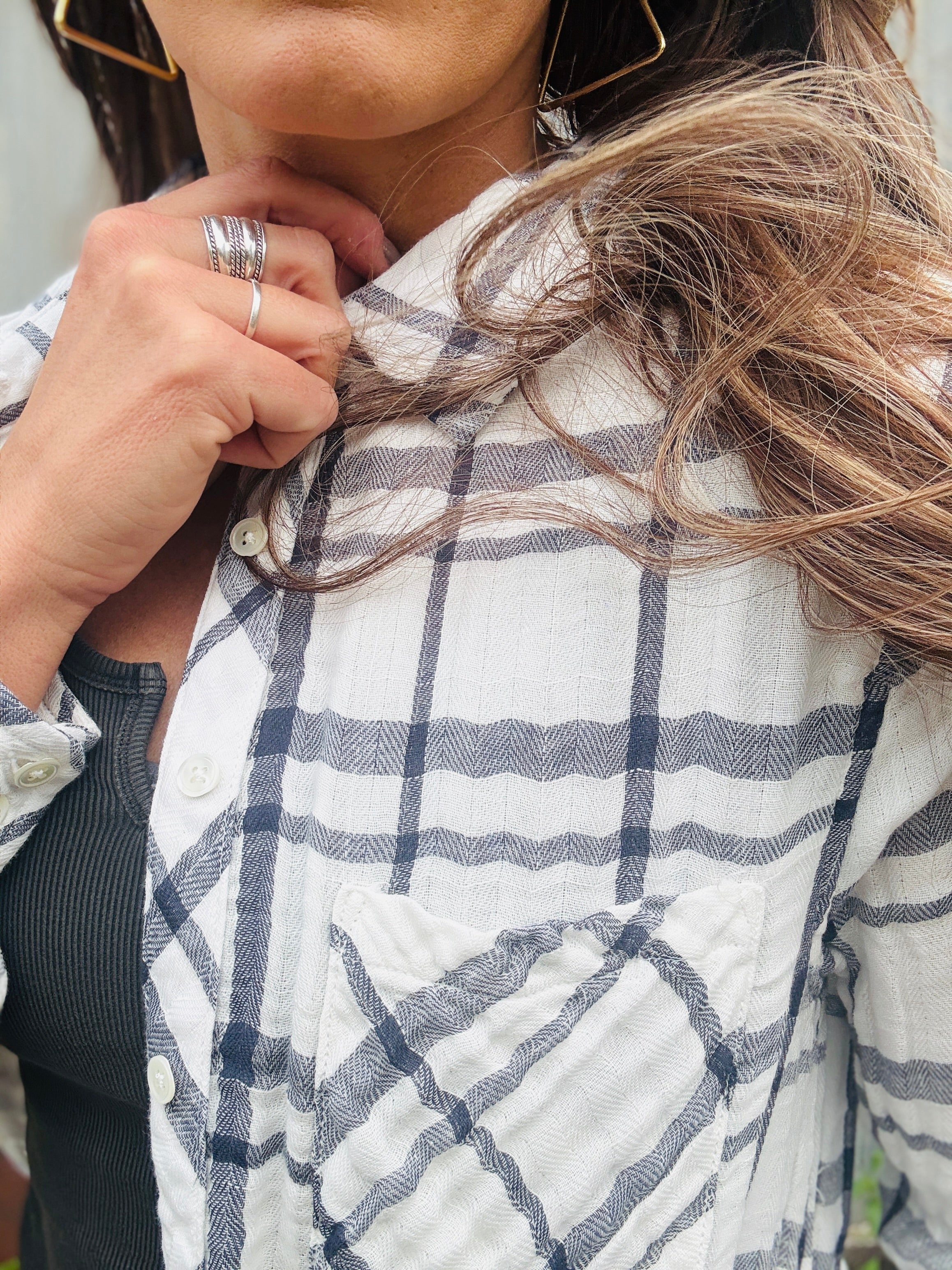 DYLAN Taylor Plaid Button-Up