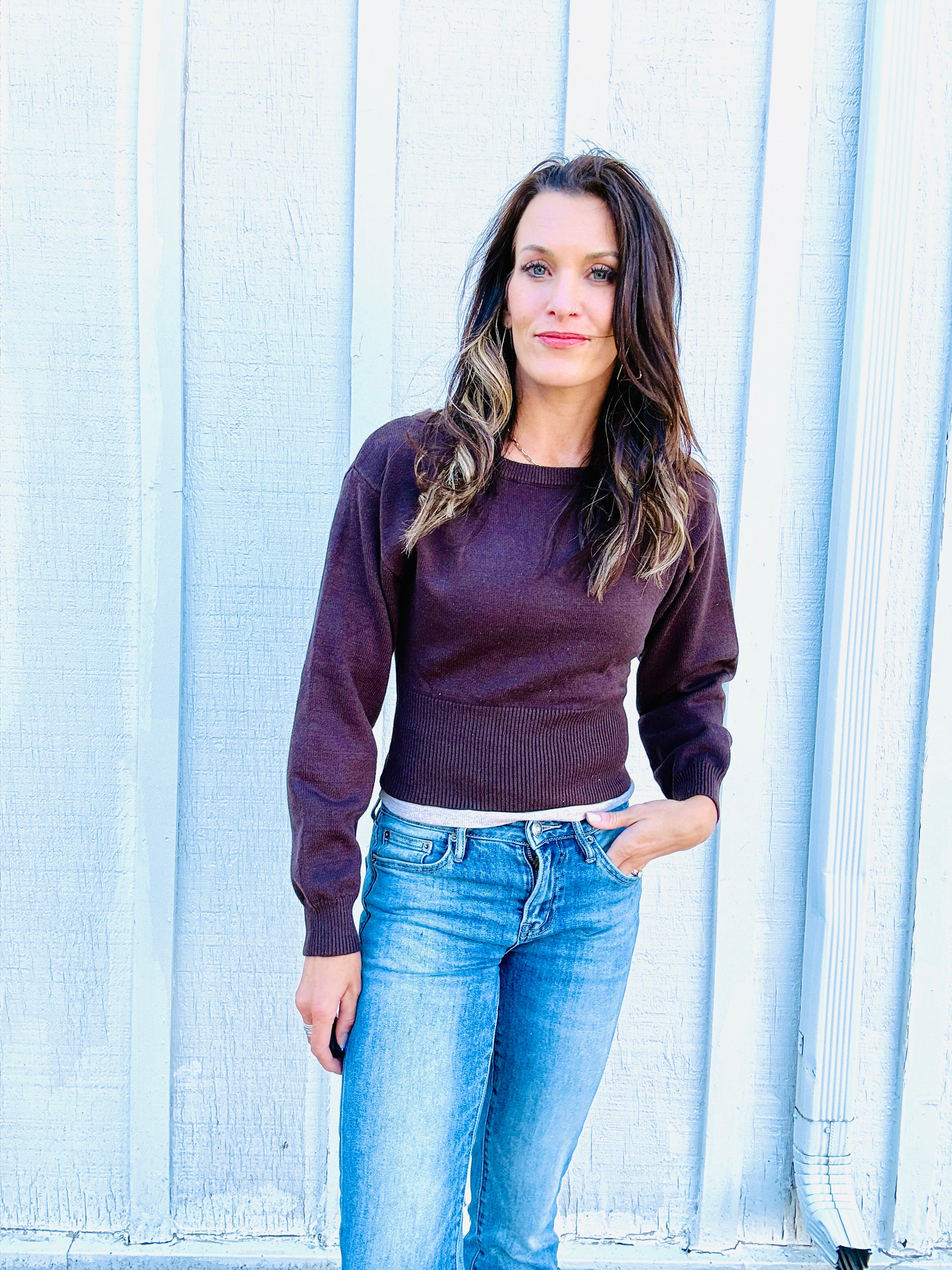 Classic Ribbed Knit Sweater