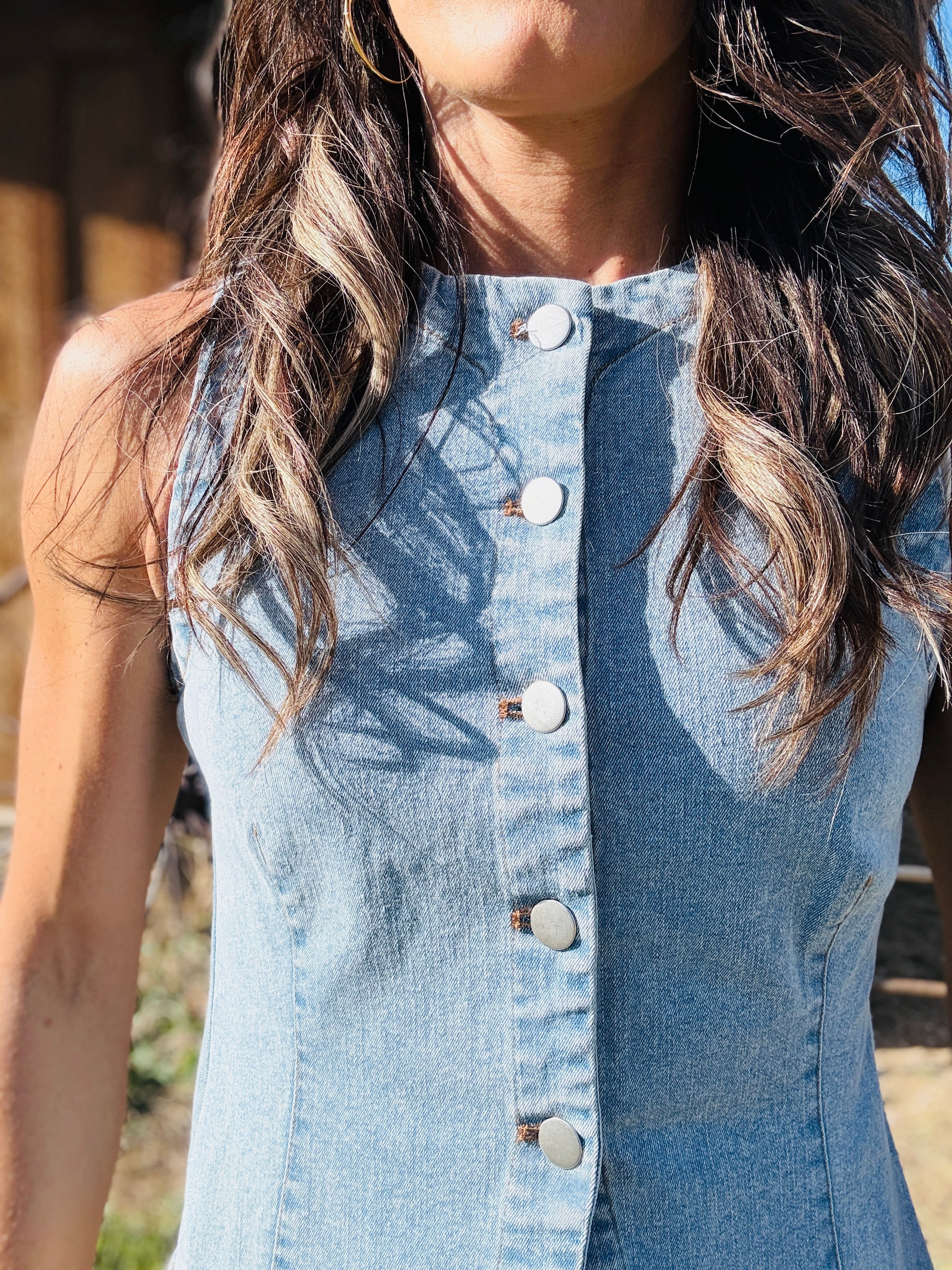 Jolene Washed Denim Vest