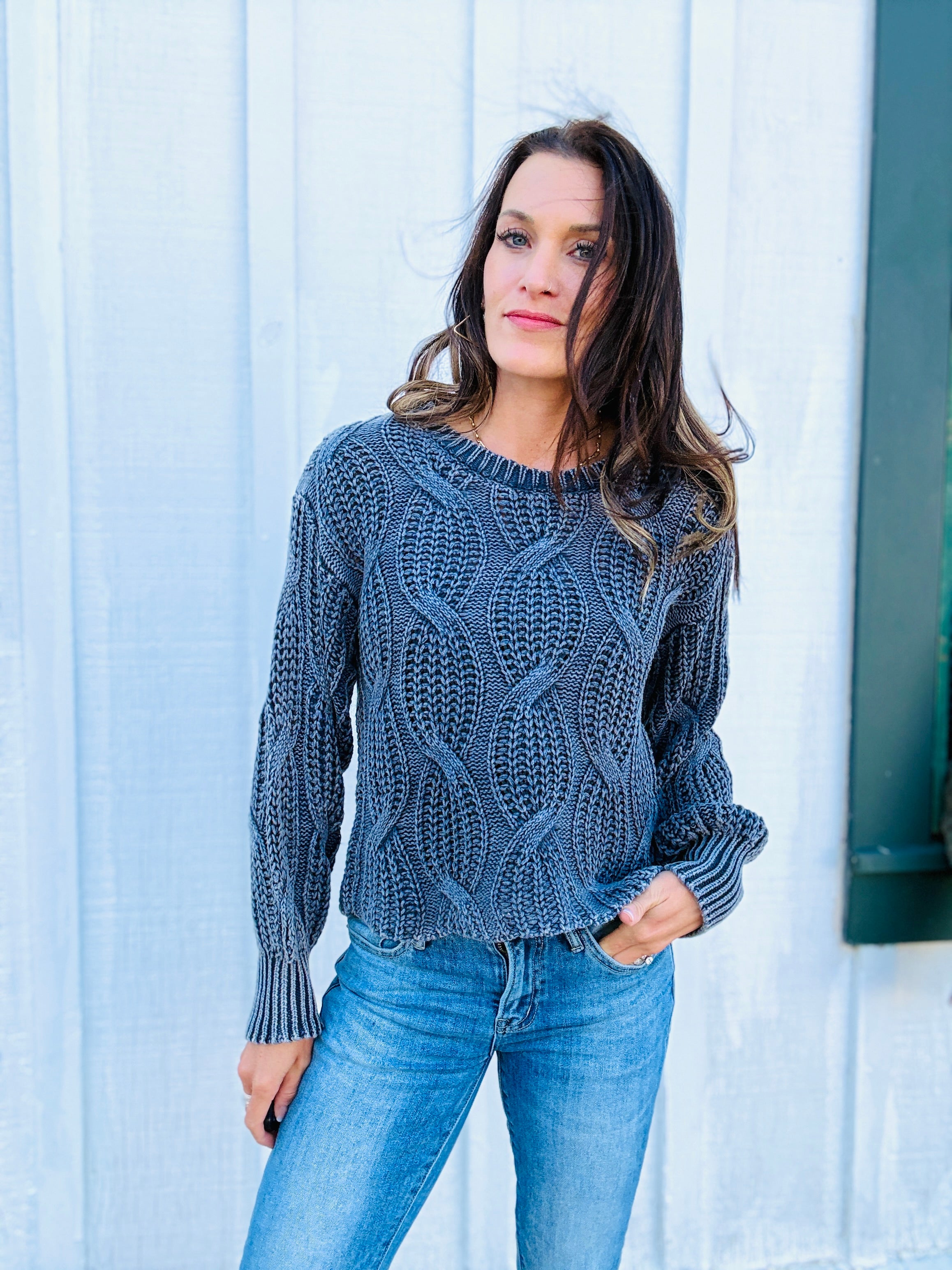 Katie Open Cable Knit Sweater