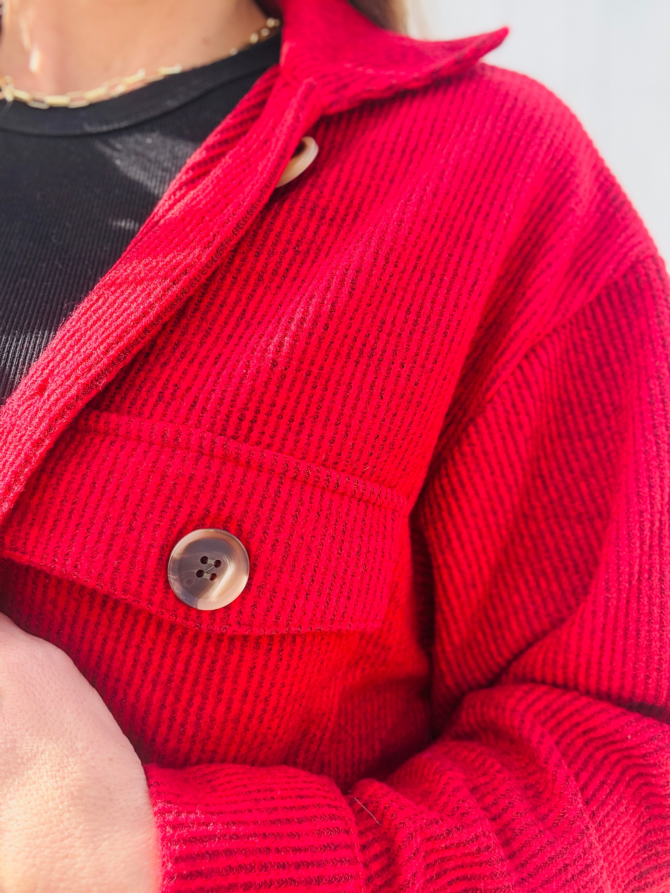 Long Brushed Waffle Jacket