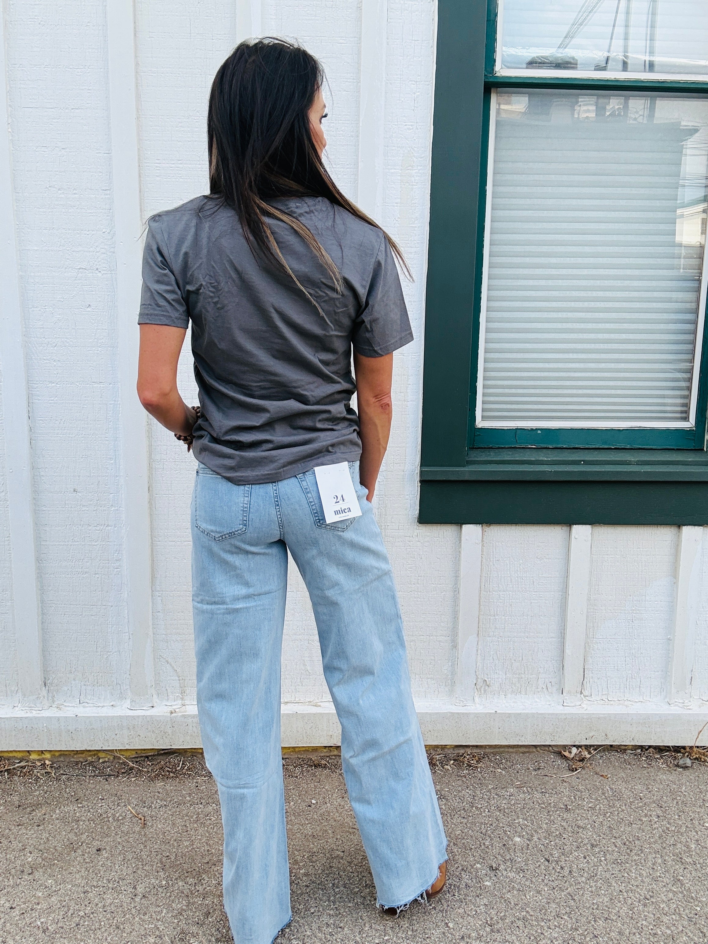 MICA SHR Wide Leg Raw Hem