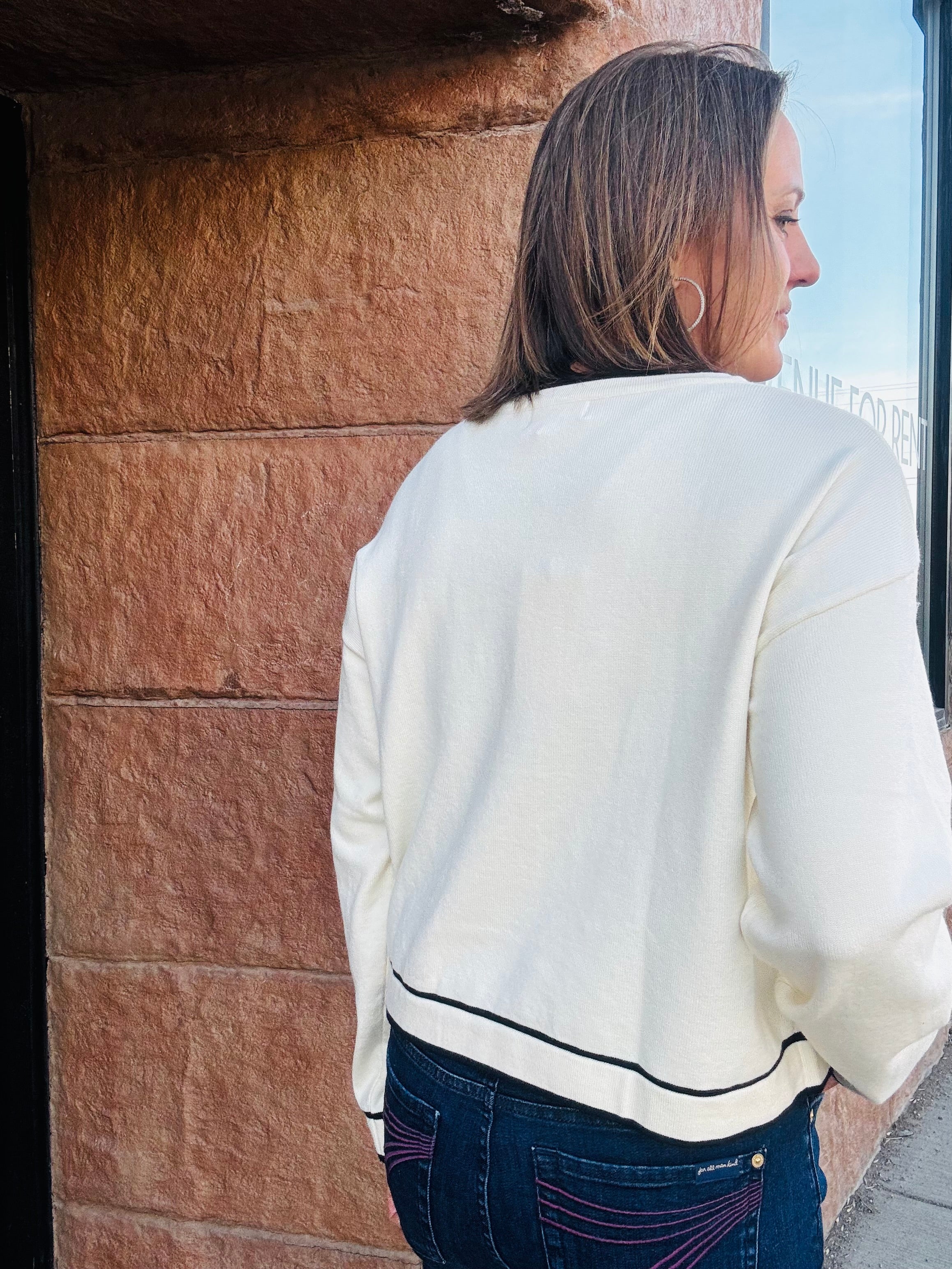 Elan Scottie Contrast Sweater