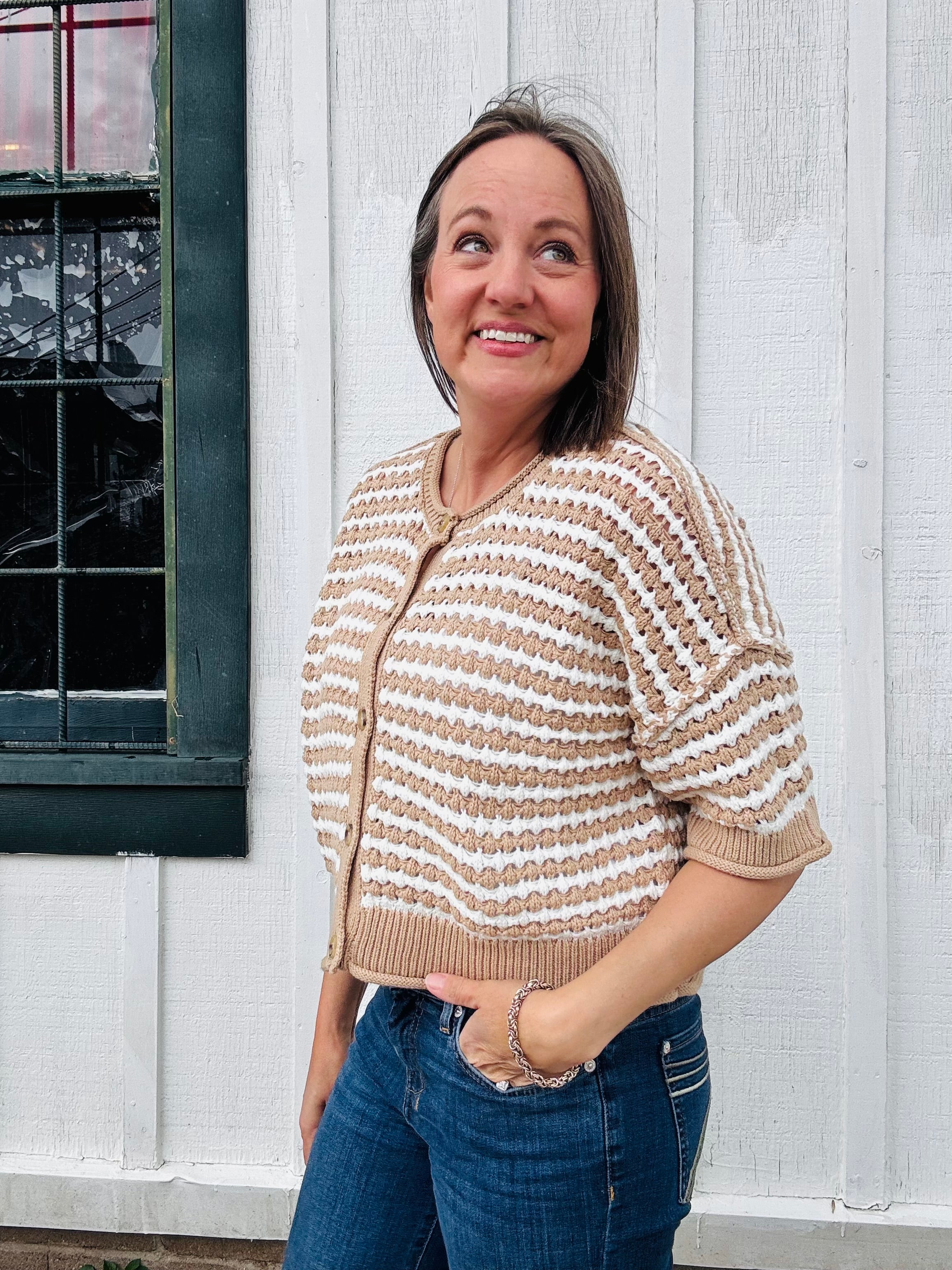 Striped Crochet Cardigan