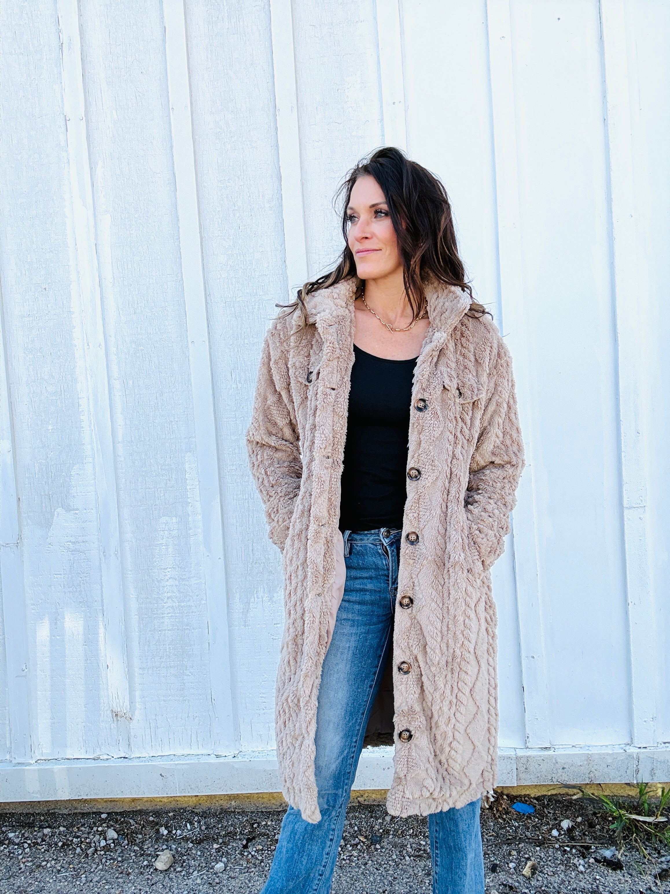 Quilted Long Sherpa Jacket