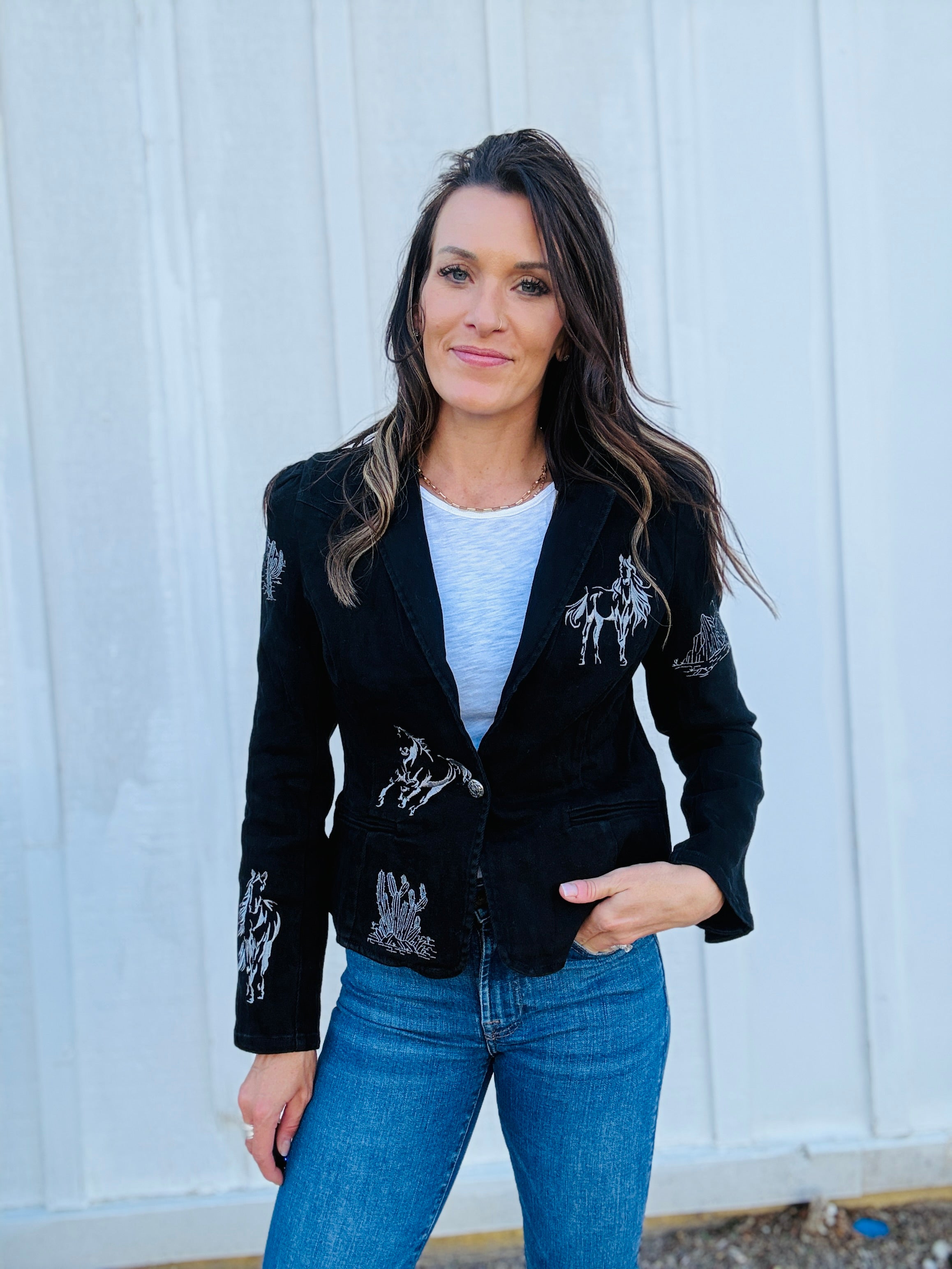 Lexie Western Denim Blazer