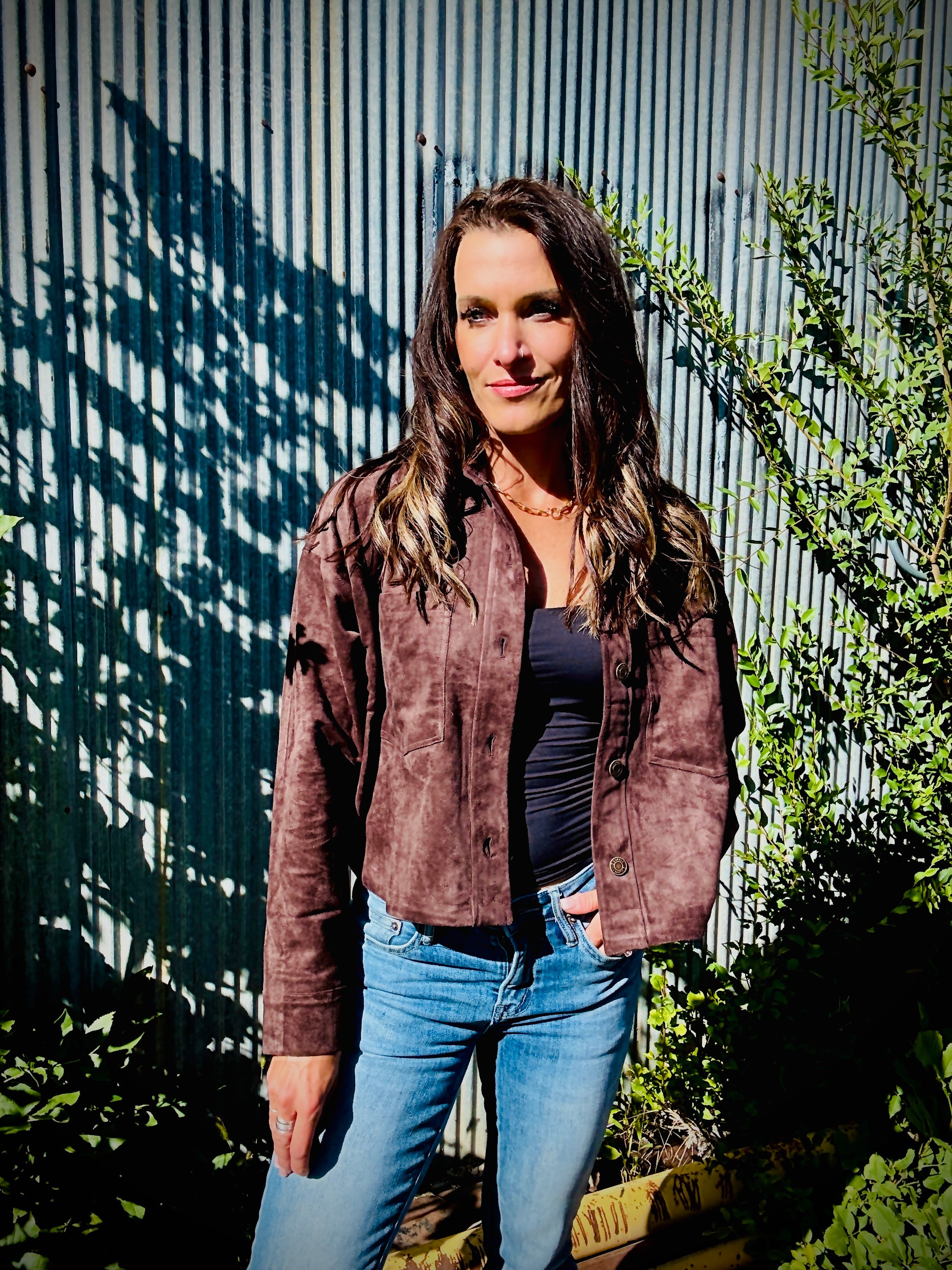 Z Supply All Day Cropped Suede Jacket