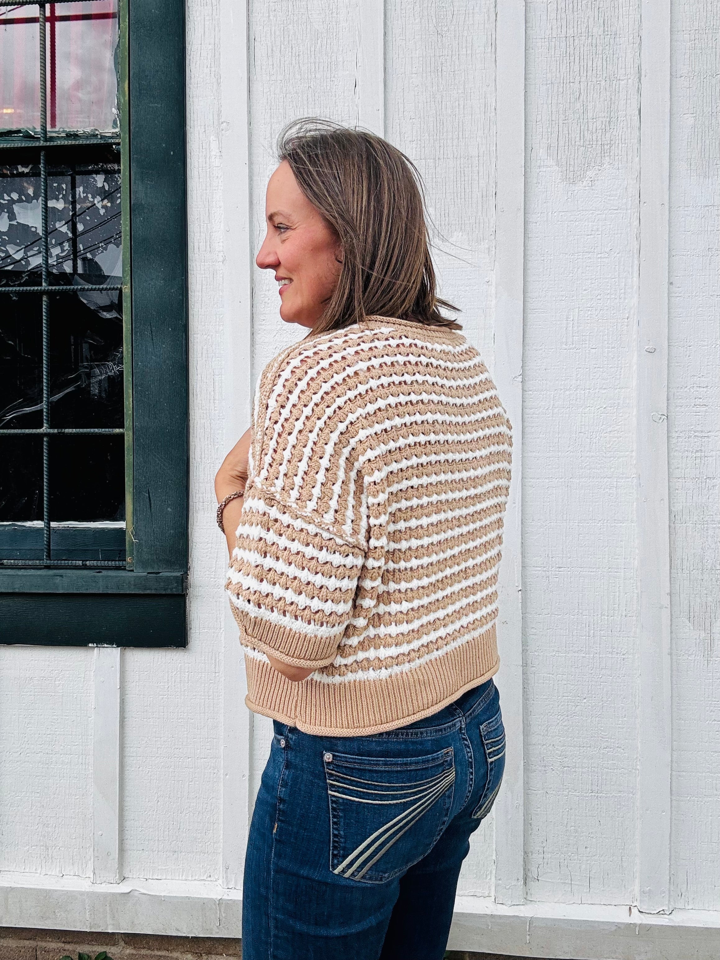Striped Crochet Cardigan