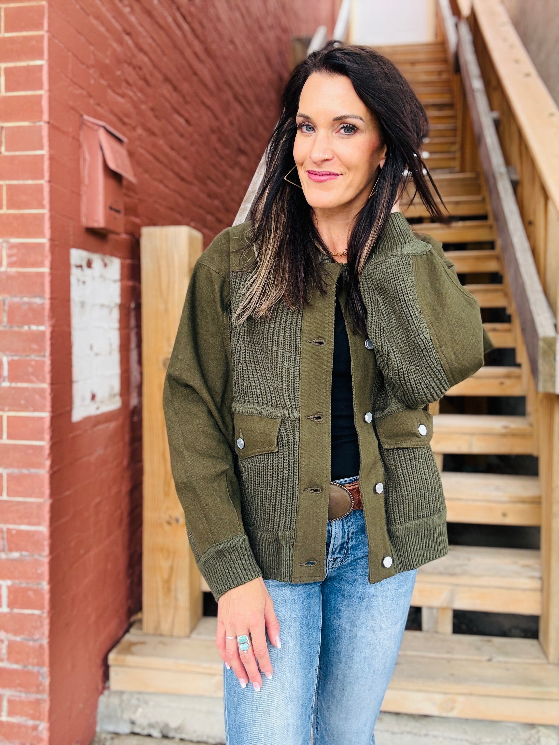 ELAN Cecily Utility Knit Jacket