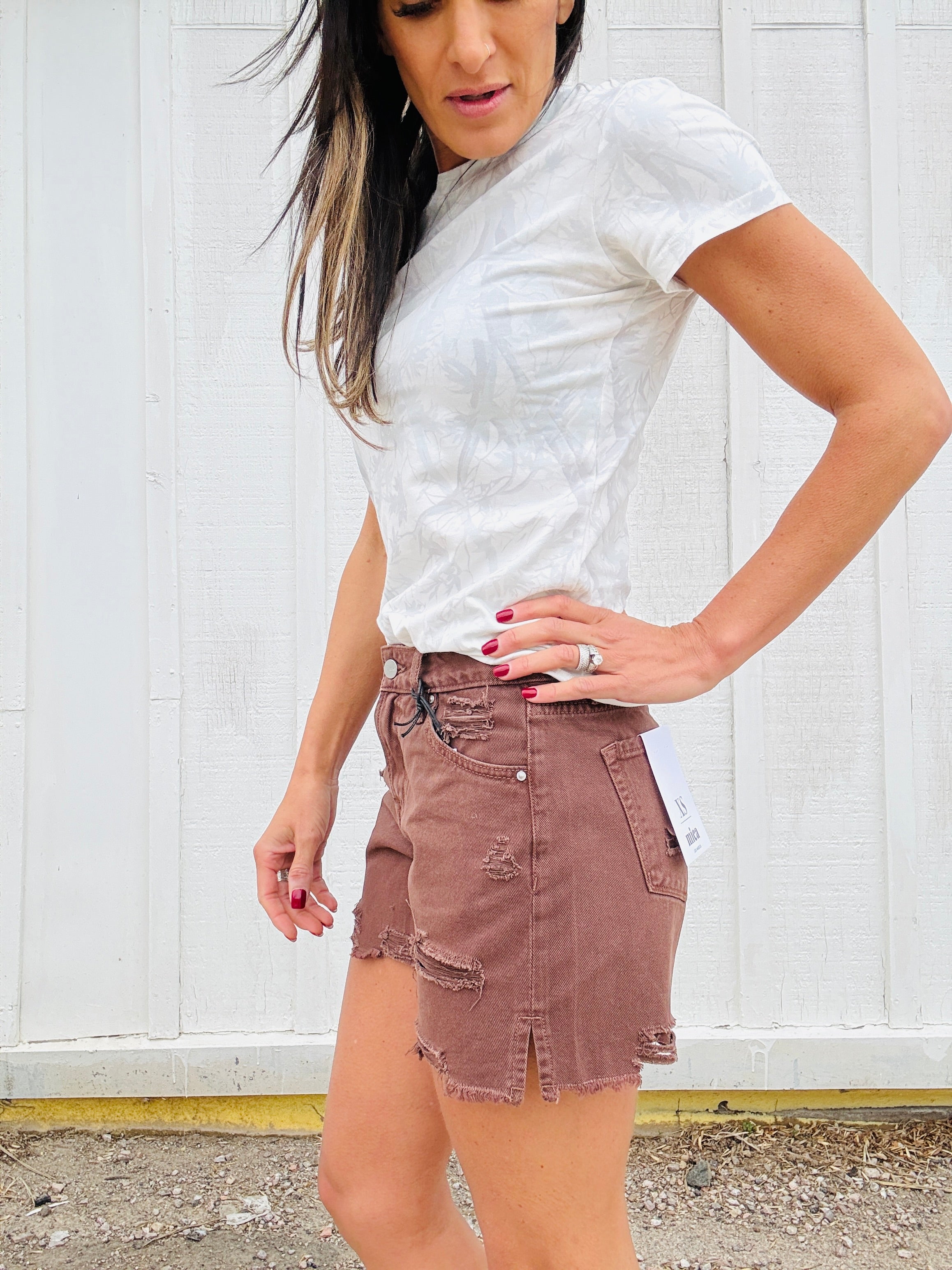 MICA Espresso Boyfriend Shorts