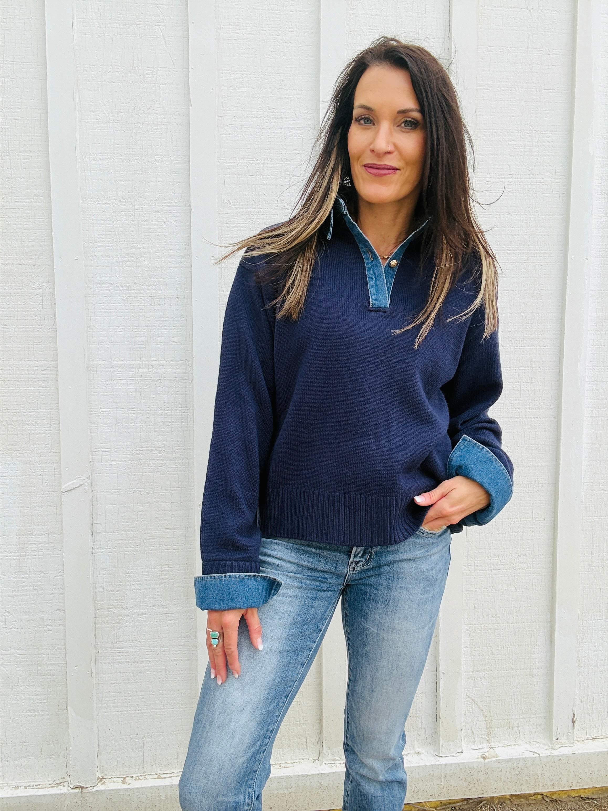 ELAN Delaney Layered Sweater