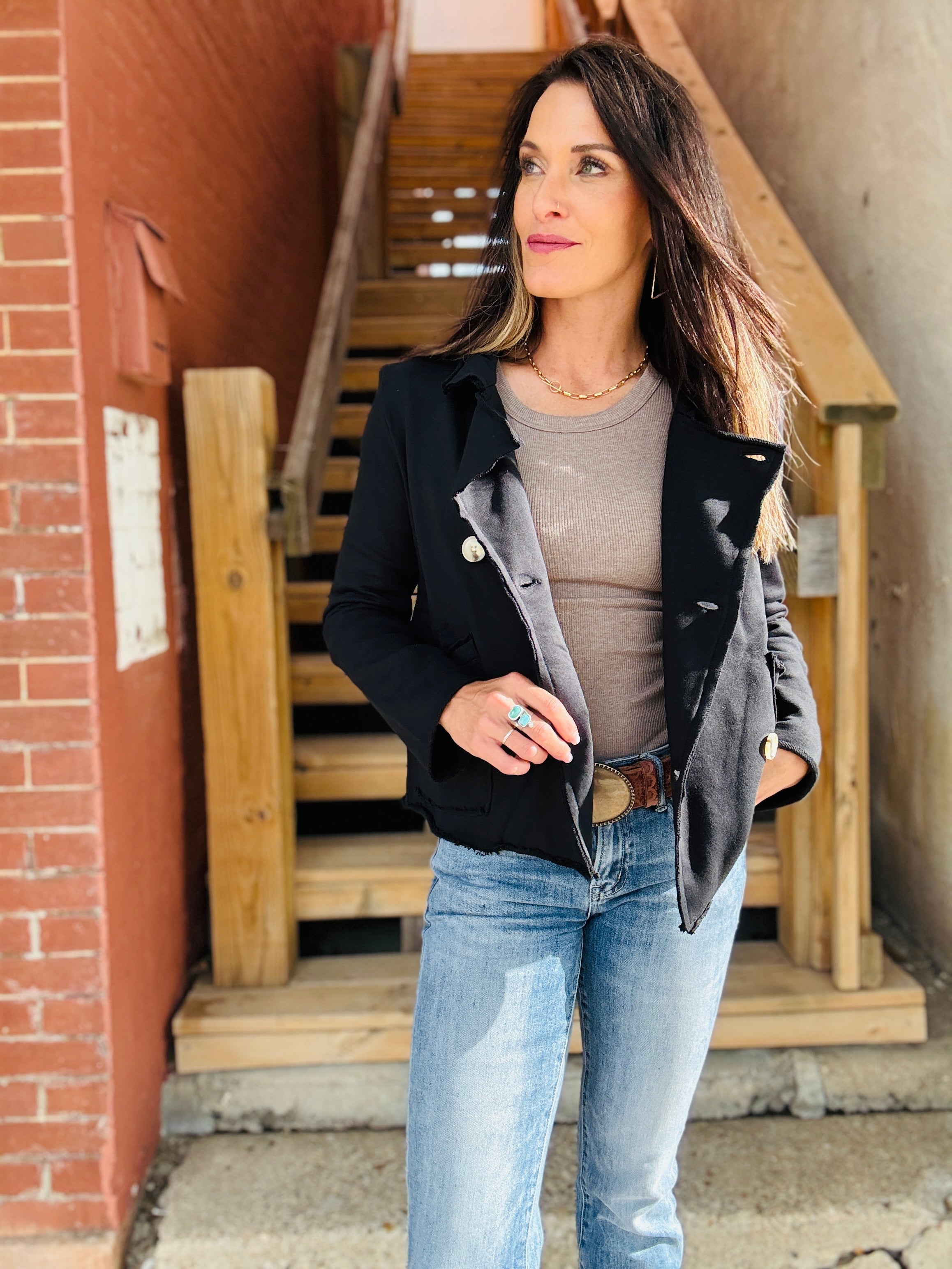 ELAN Lennon Double-Breasted Blazer