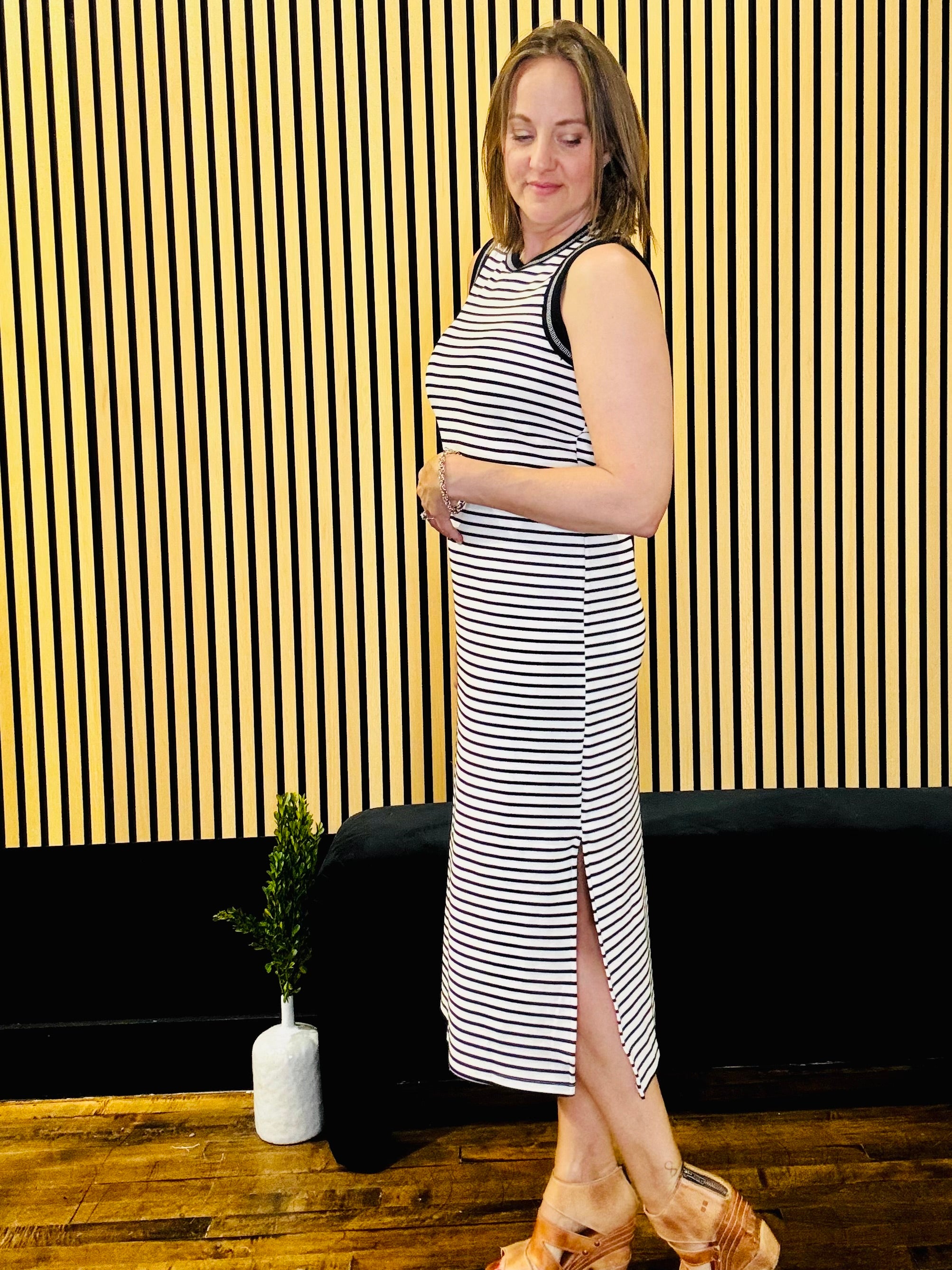 Striped Ringer Tank Dress