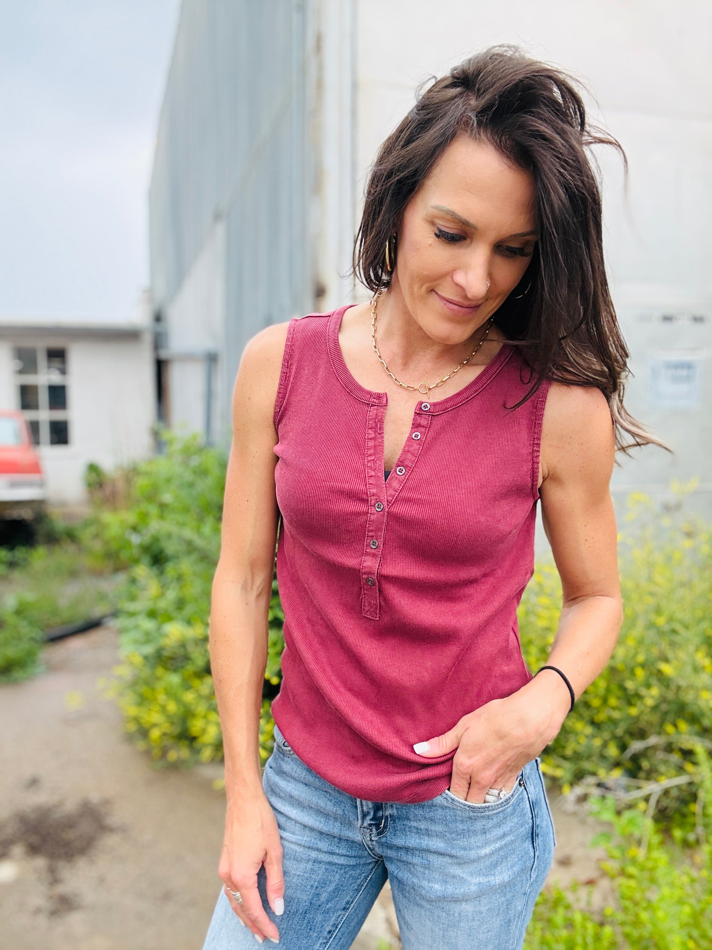 Dylan Rowan Rib Henley Tank