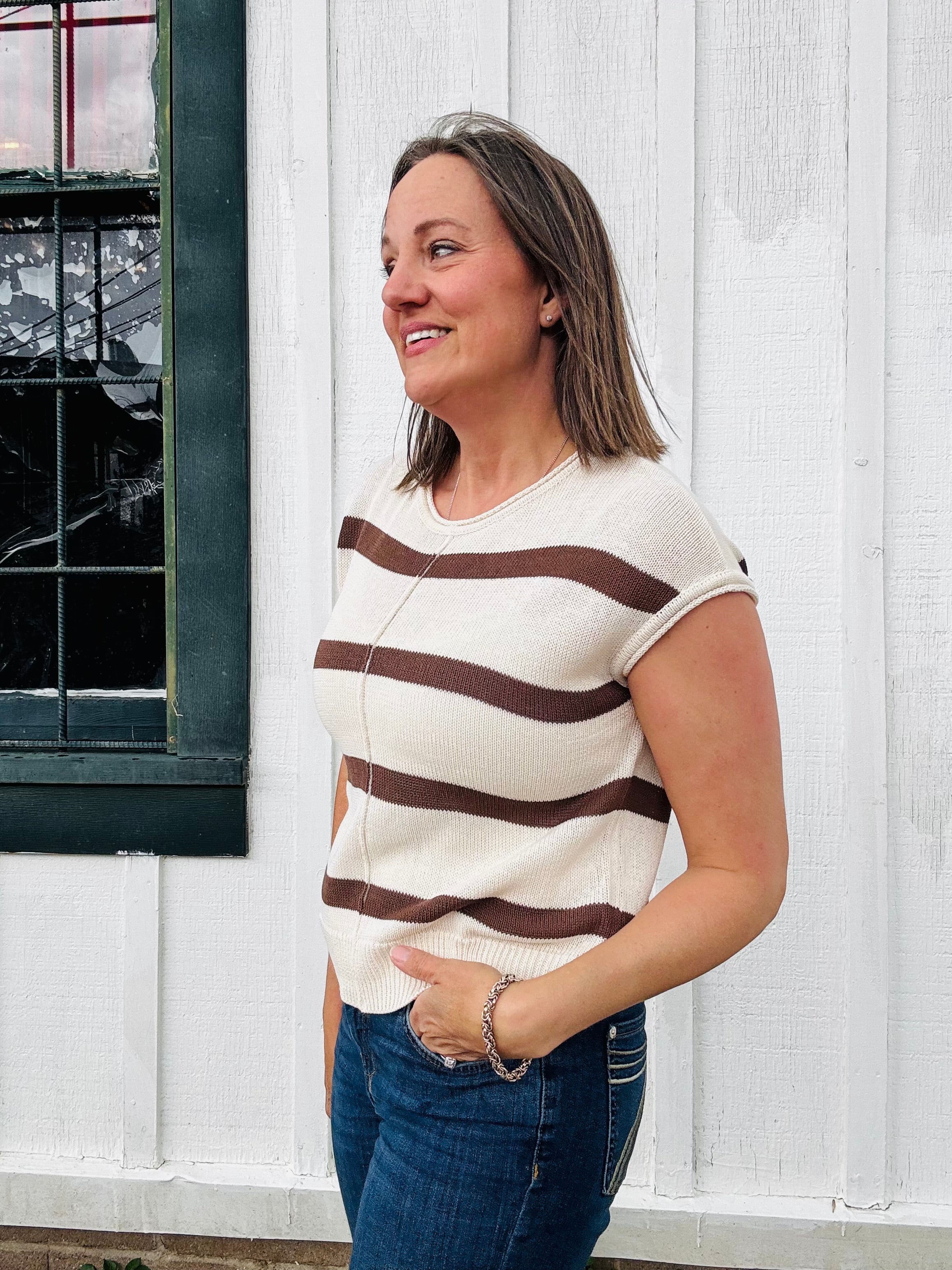 Striped Sleeveless Sweater