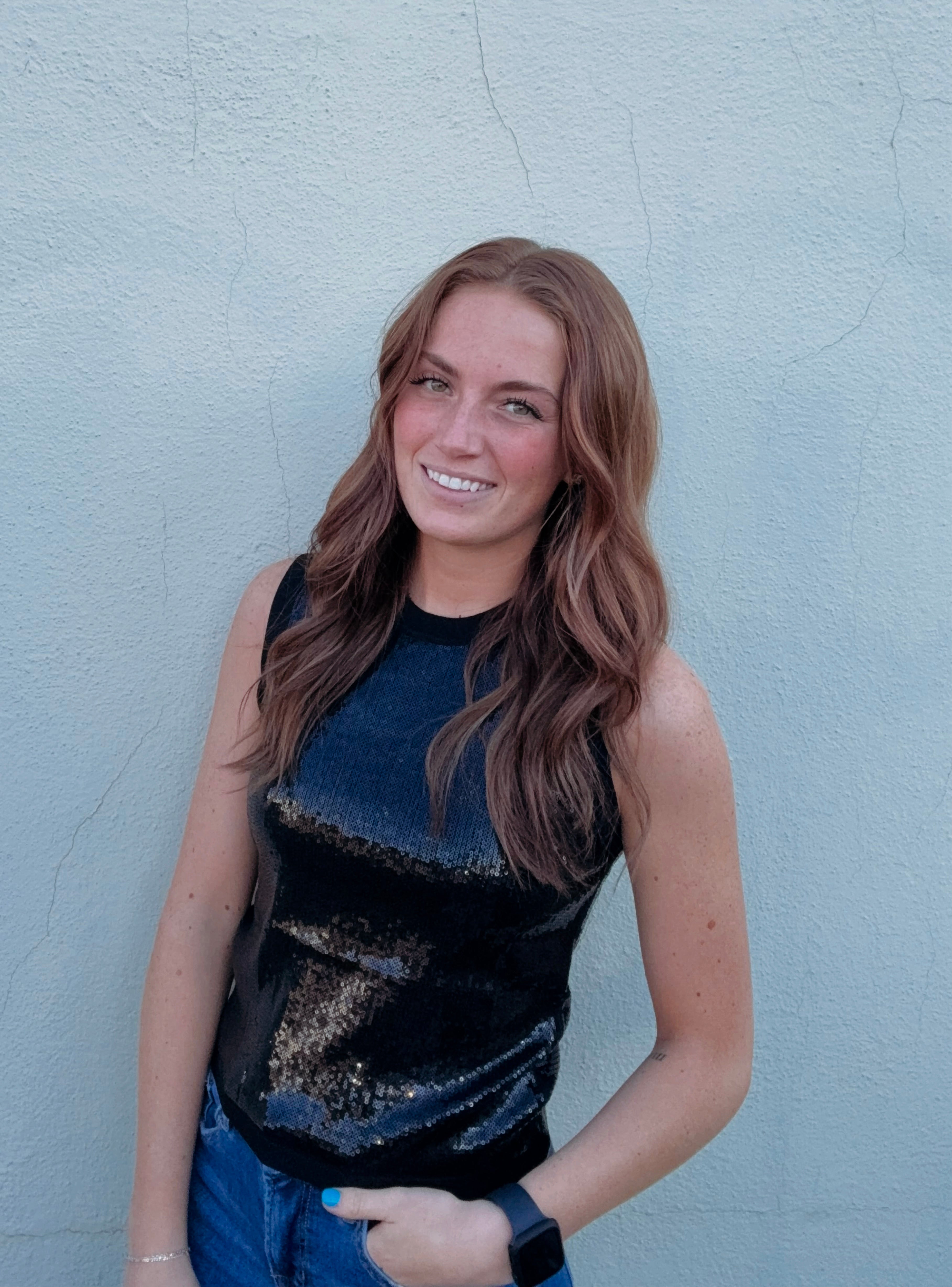 Elan Sequin Dazzle Top