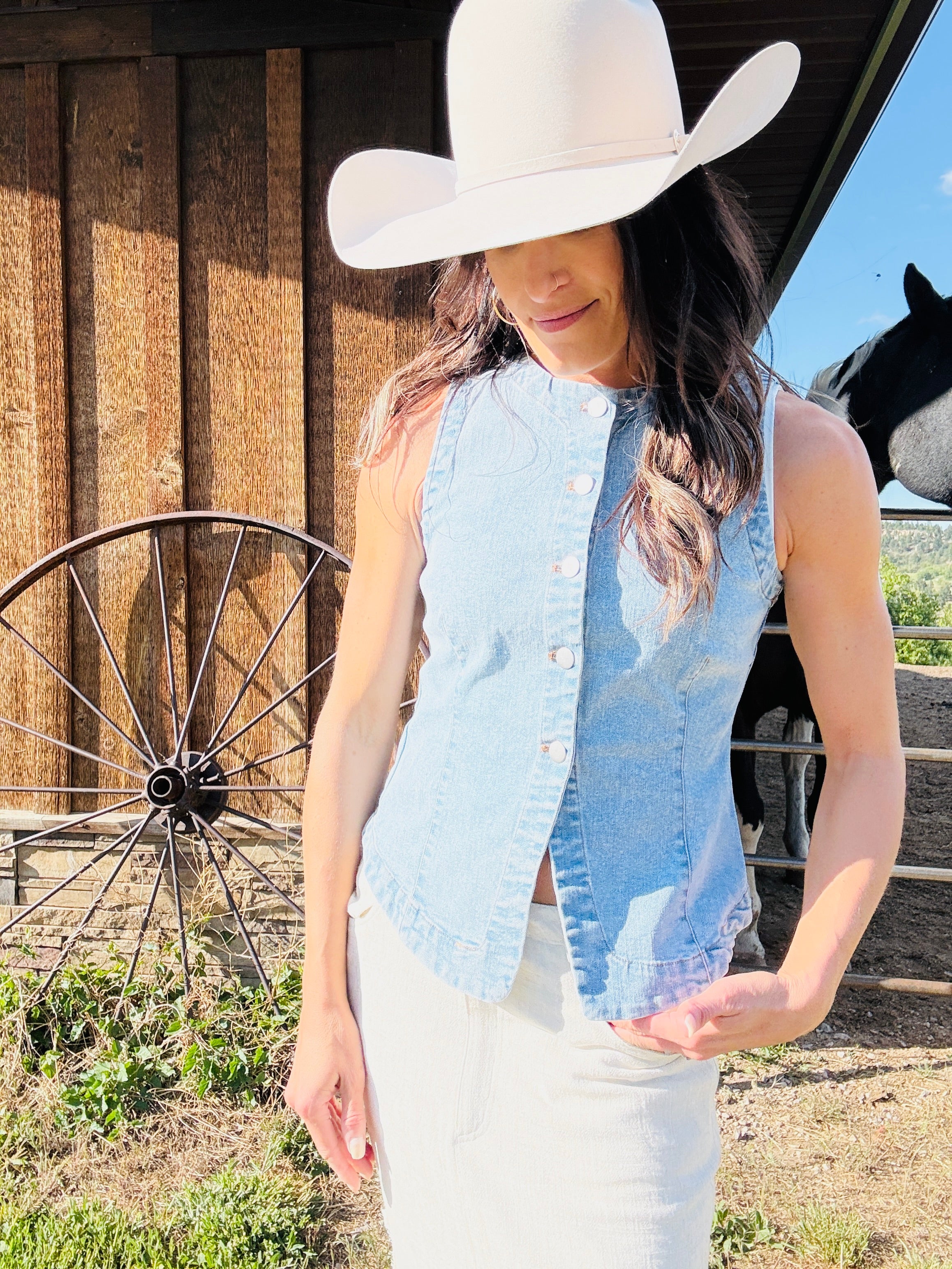 Jolene Washed Denim Vest