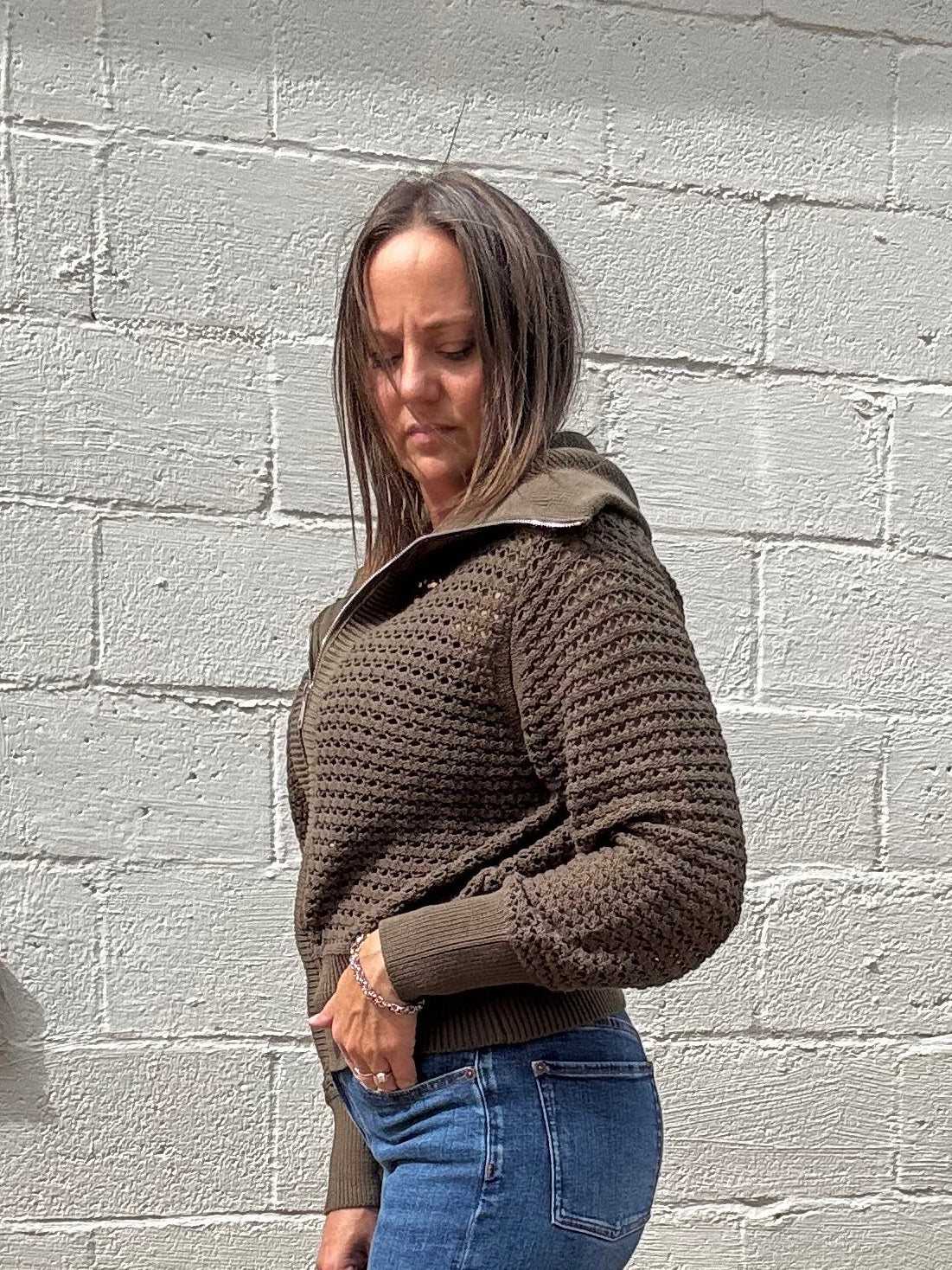 ELAN Maise Zip Knit