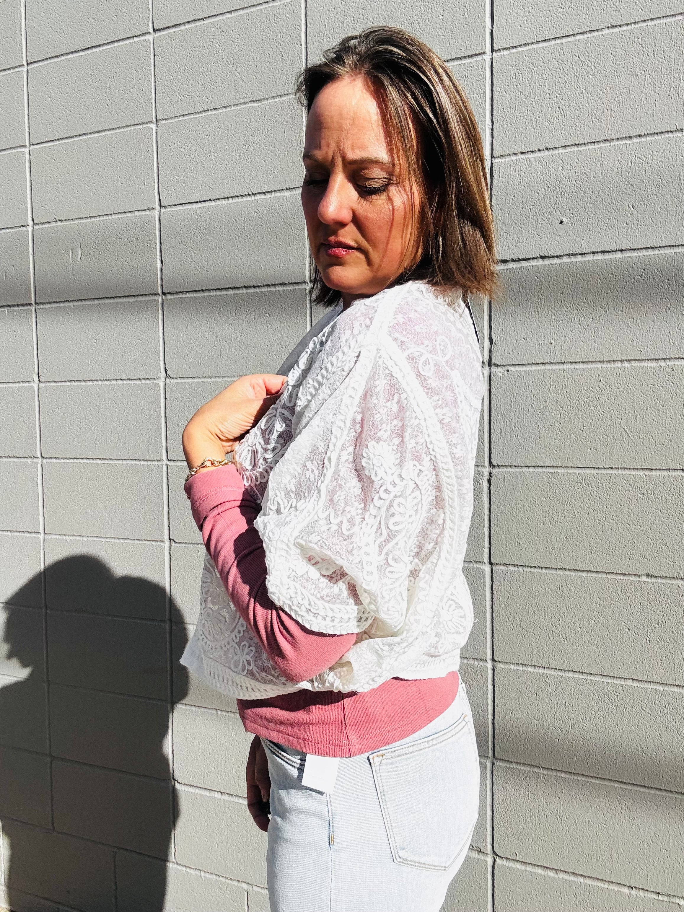 Crochet Half Batwing Sleeve Cardi