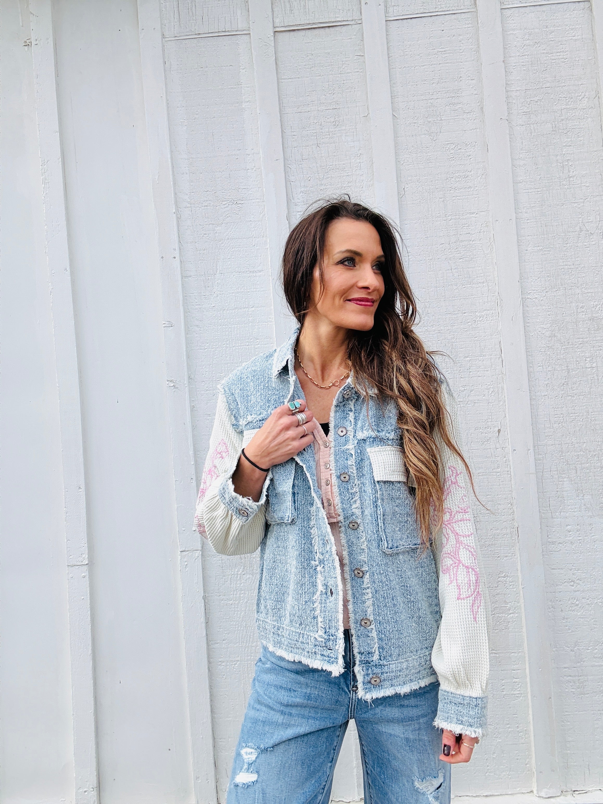 Denim & Floral Jacket
