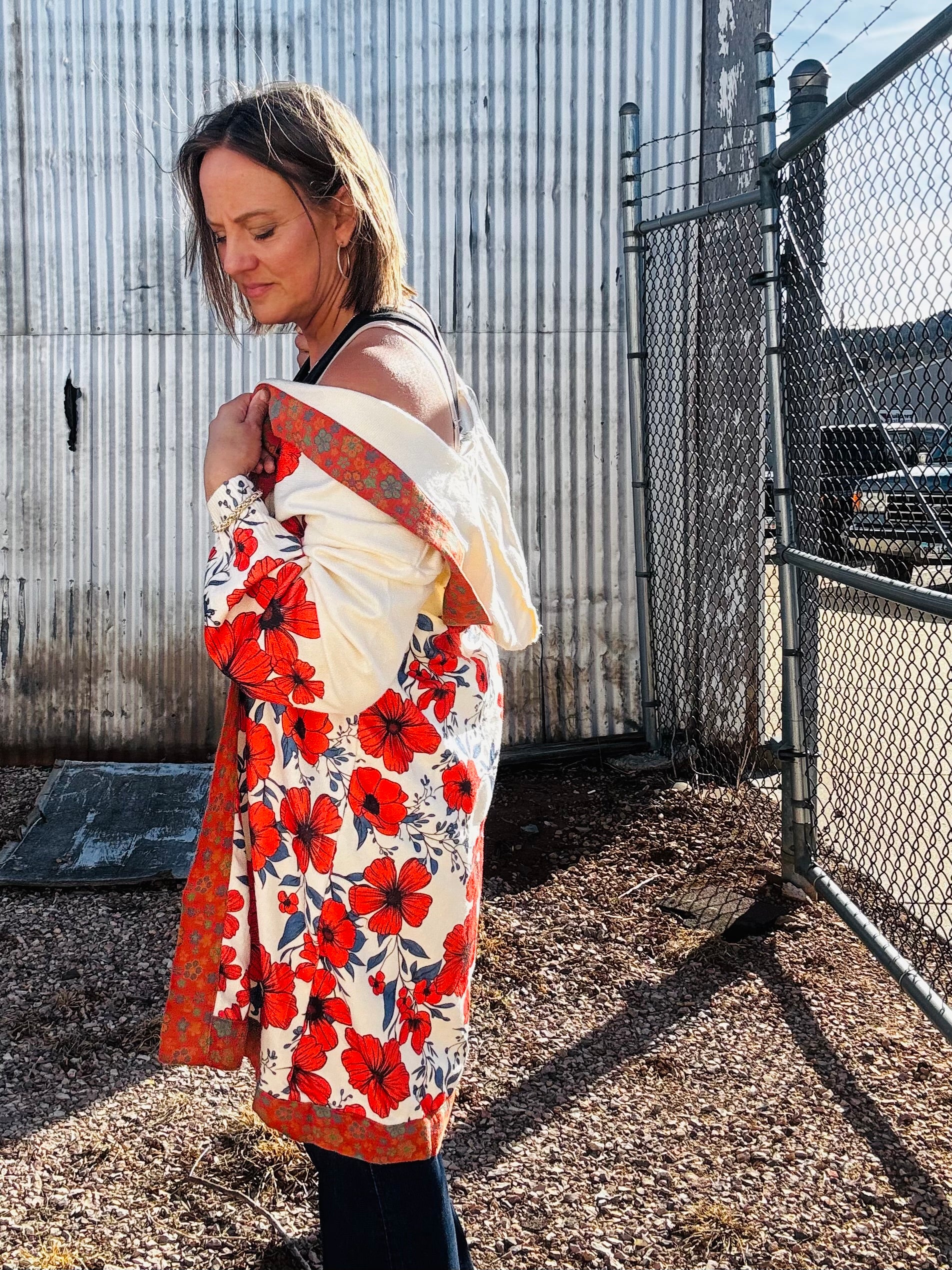 Floral Hooded Cardigan