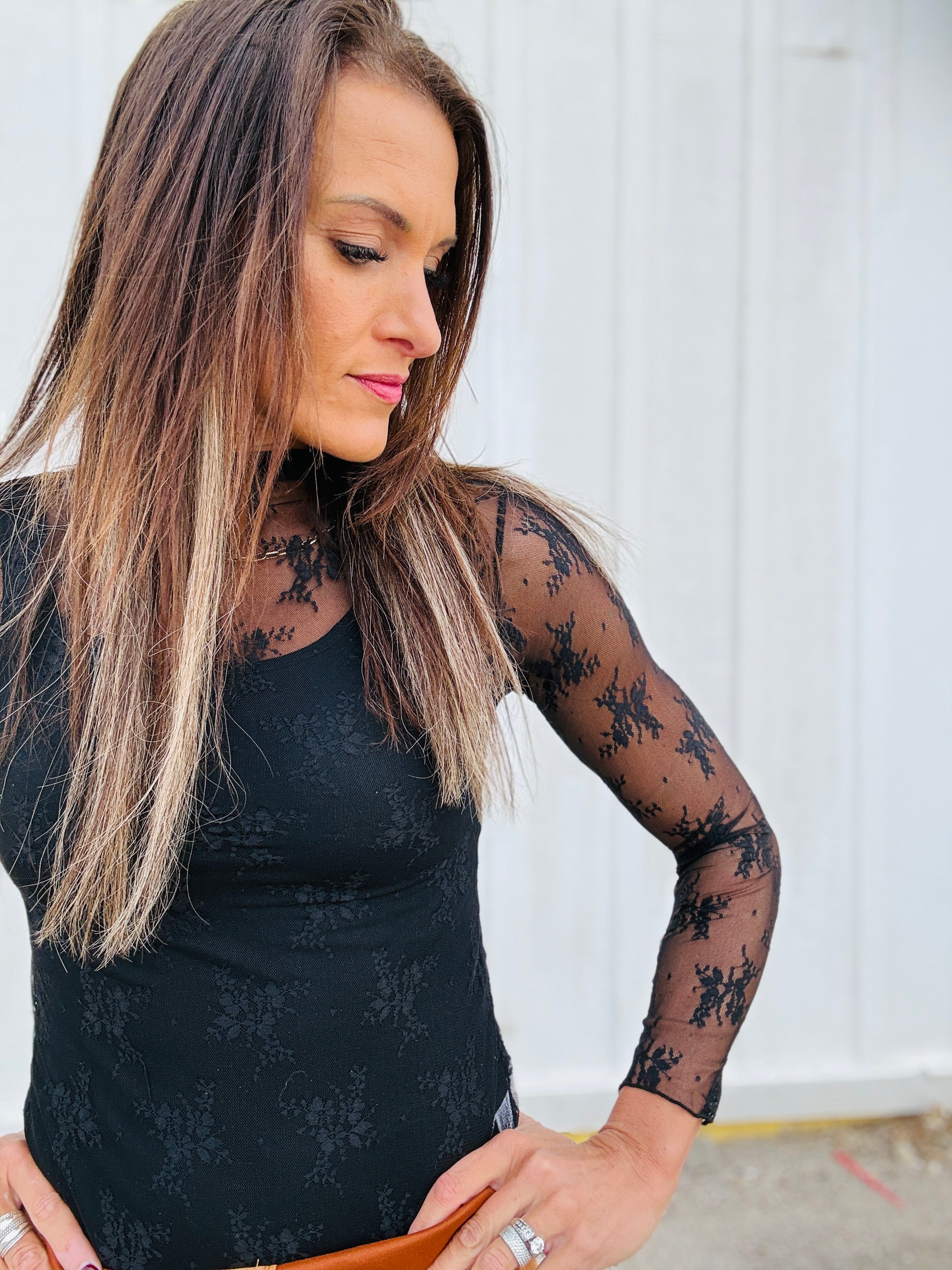 Sheer Mesh Floral Layering Top