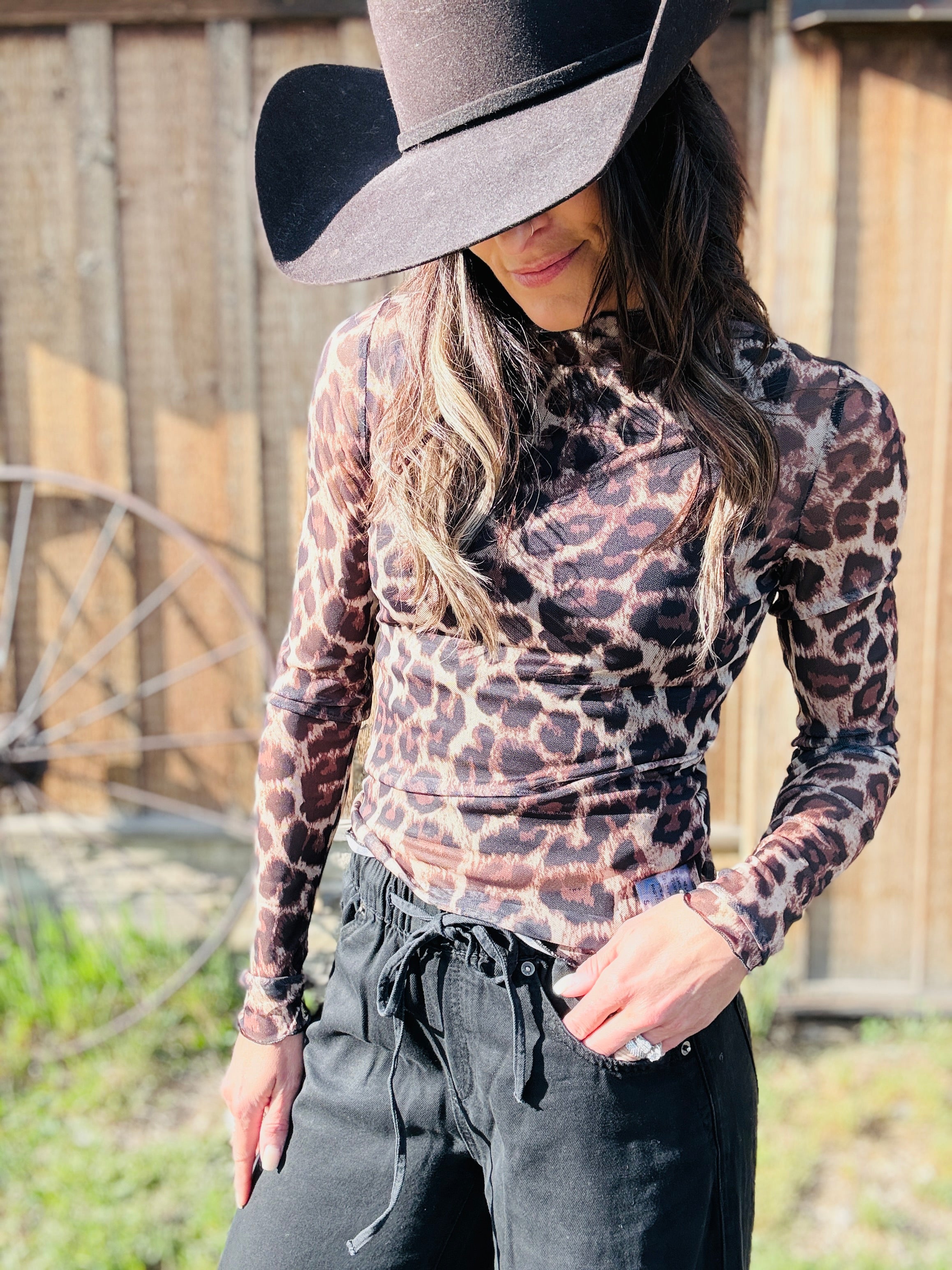 Mesh Leopard Long Sleeve