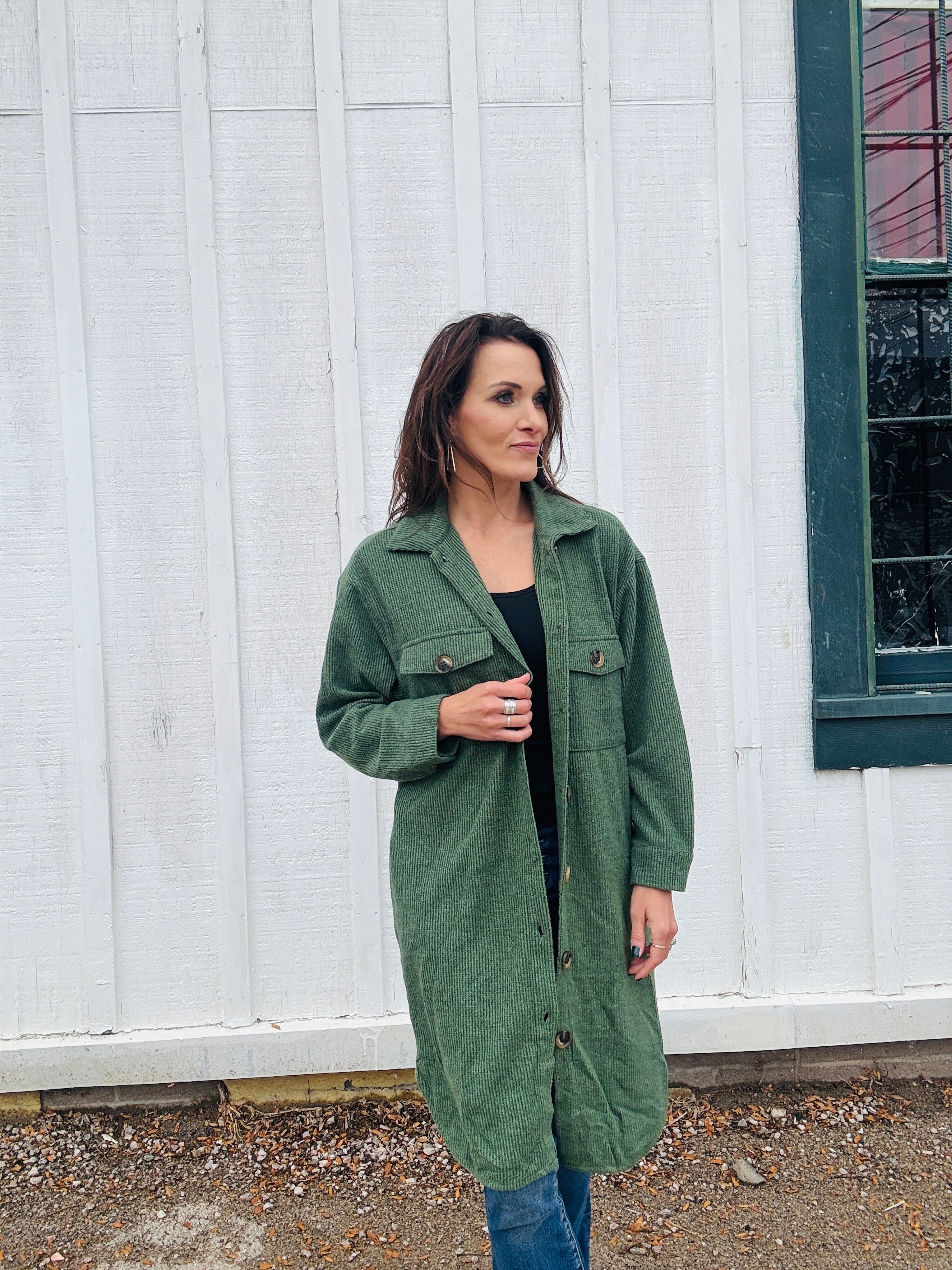 Long Brushed Waffle Jacket