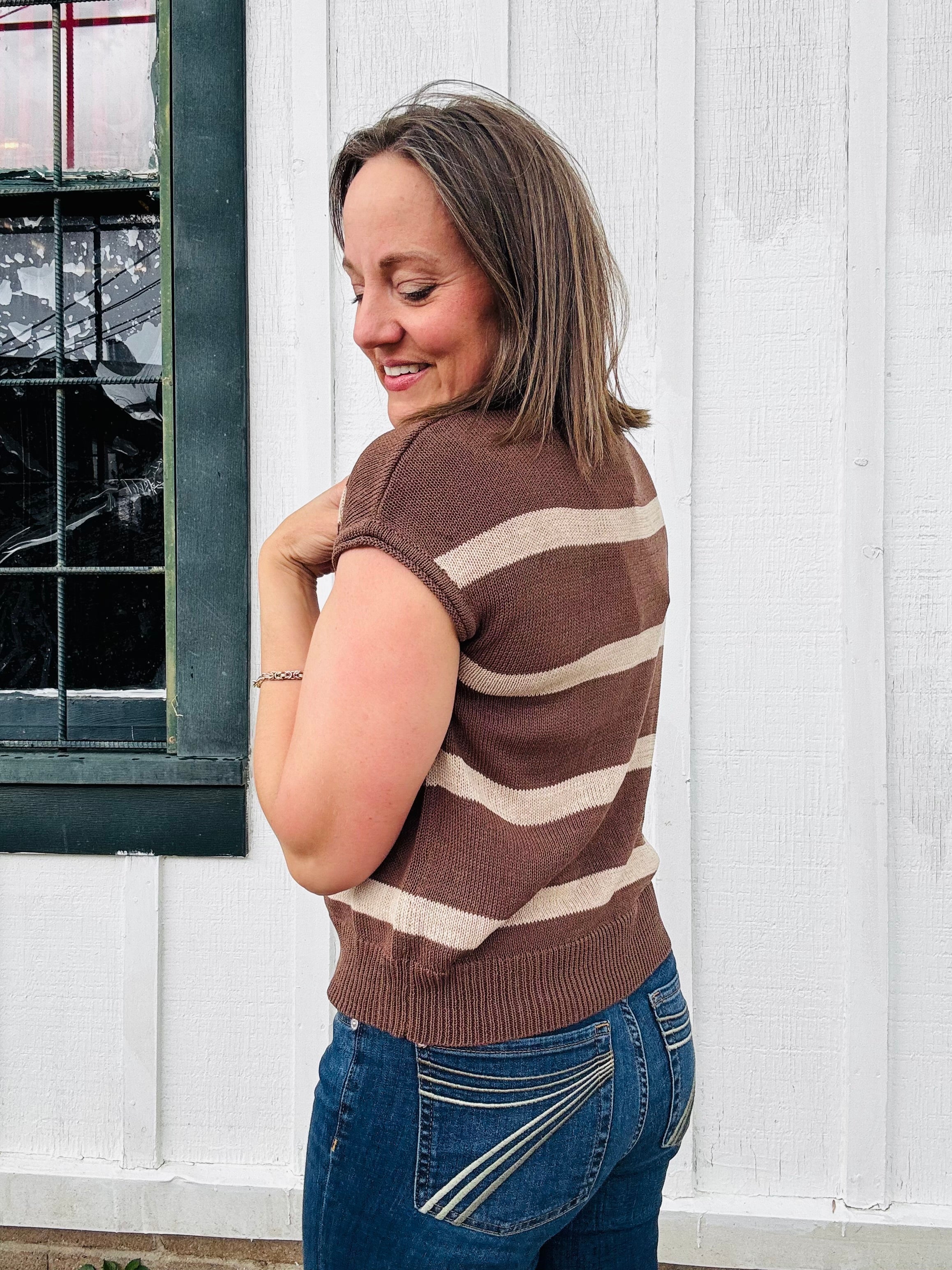 Striped Sleeveless Sweater