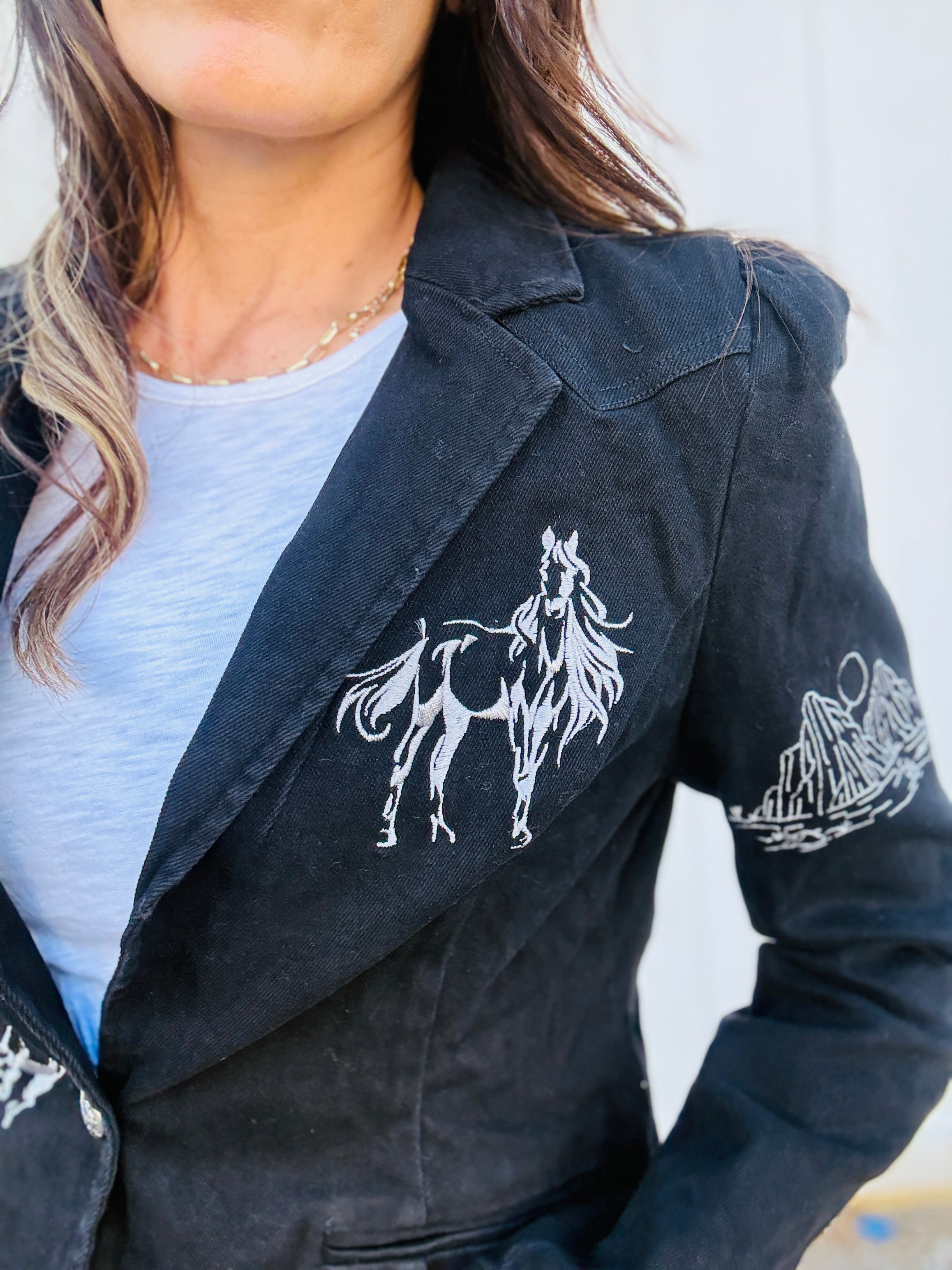 Lexie Western Denim Blazer