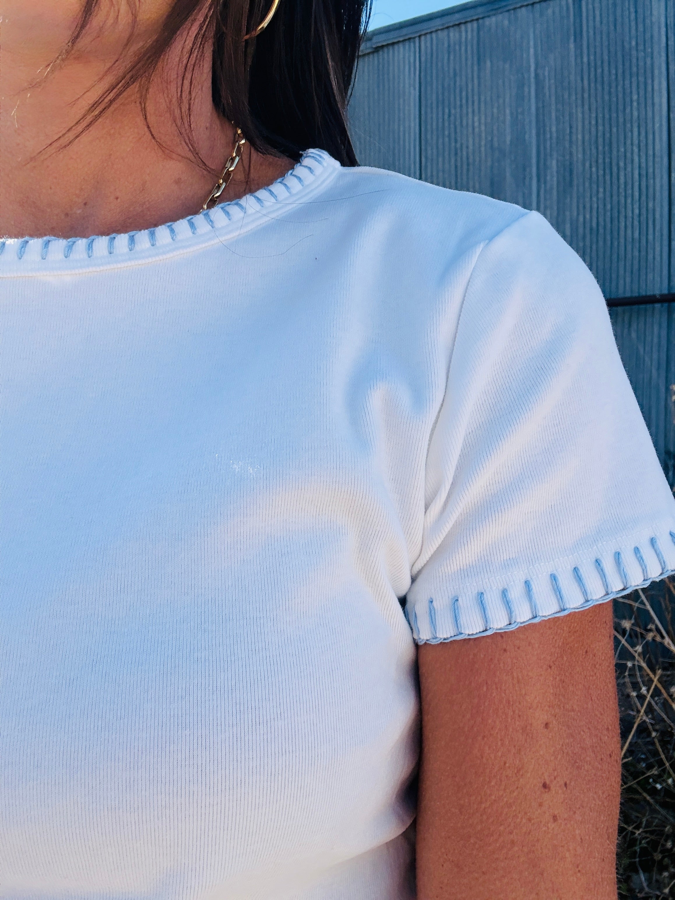 Dylan Brooks Blanket Stitch Tee
