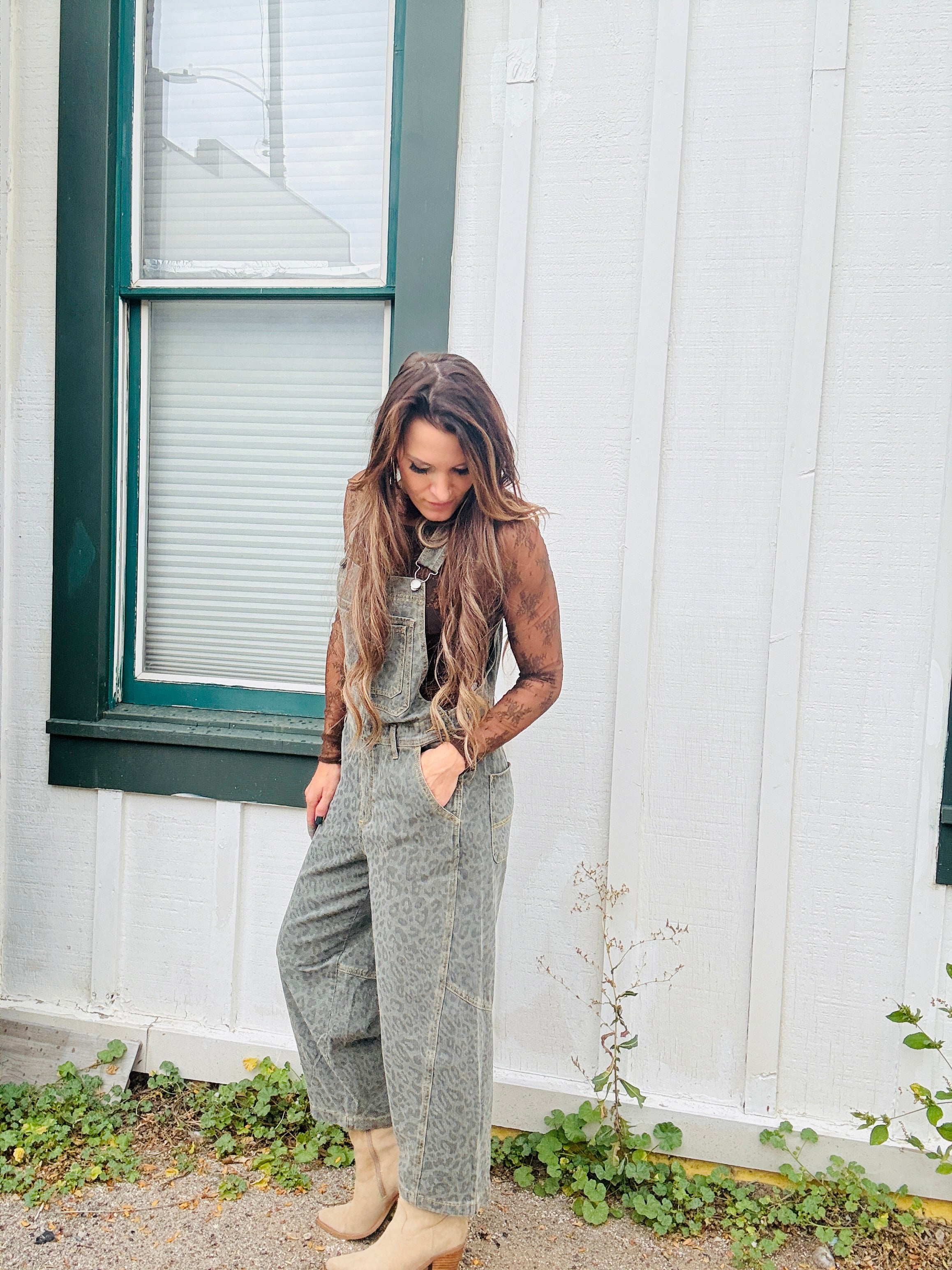 Animal Print Overalls